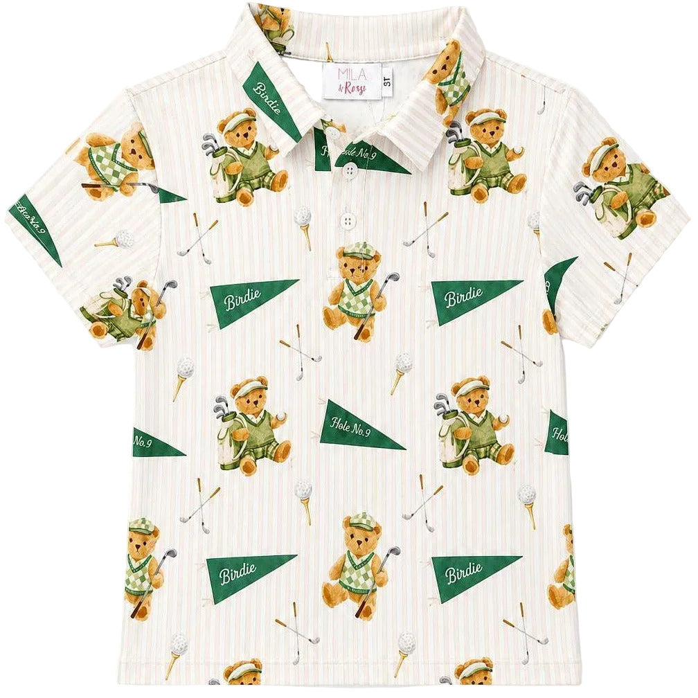 Boys Golfing Bears S/S Polo