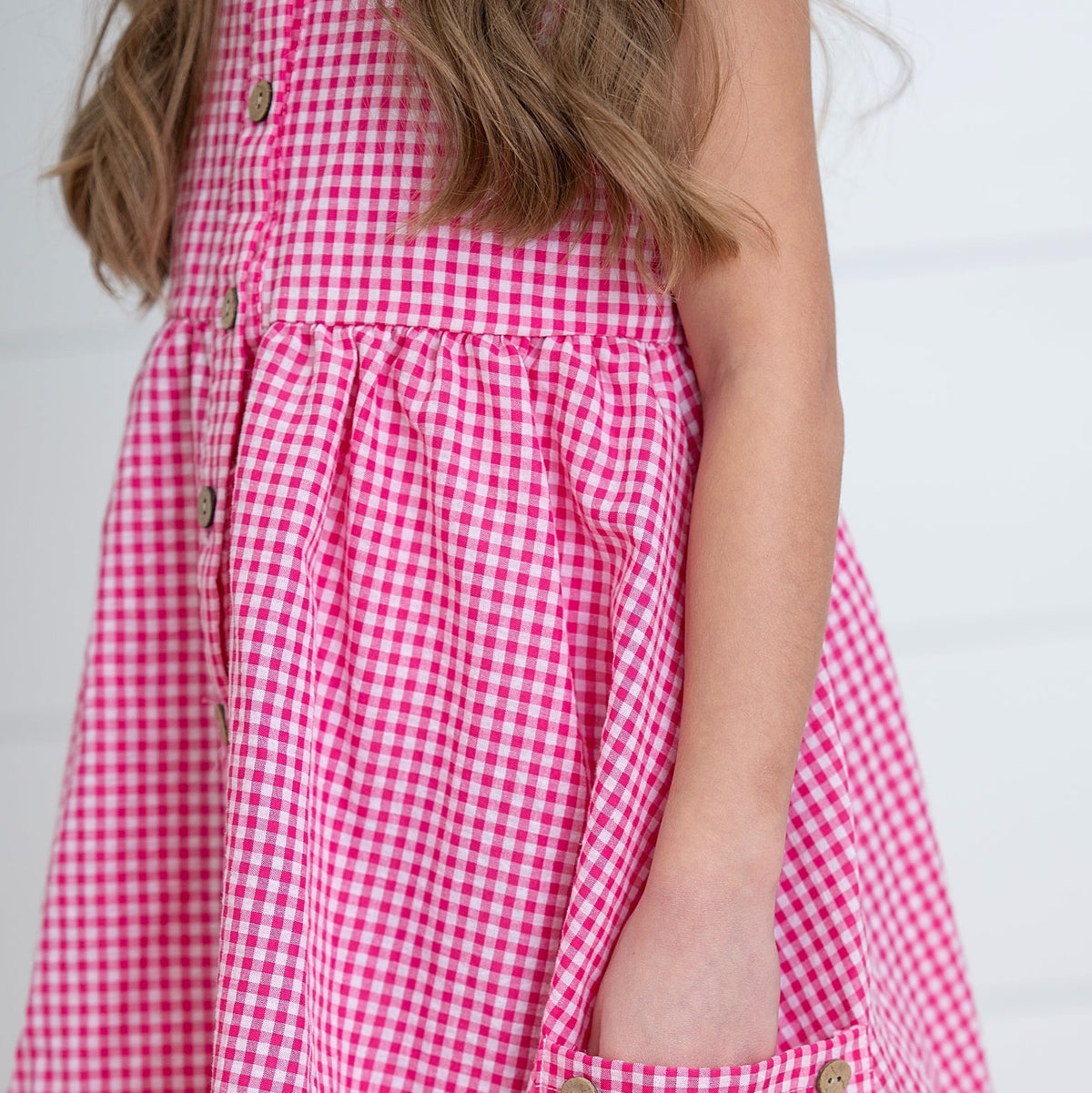 Brooke Hot Pink Gingham Dress