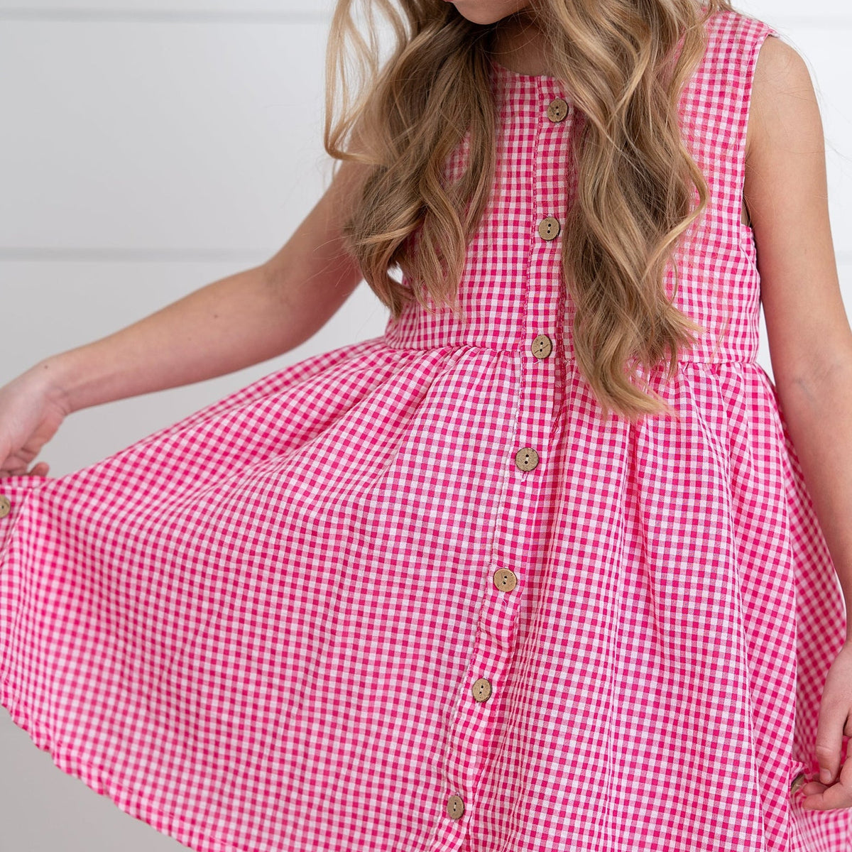 Brooke Hot Pink Gingham Dress