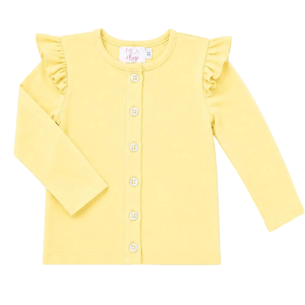 Butter Yellow Ruffle Cardigan
