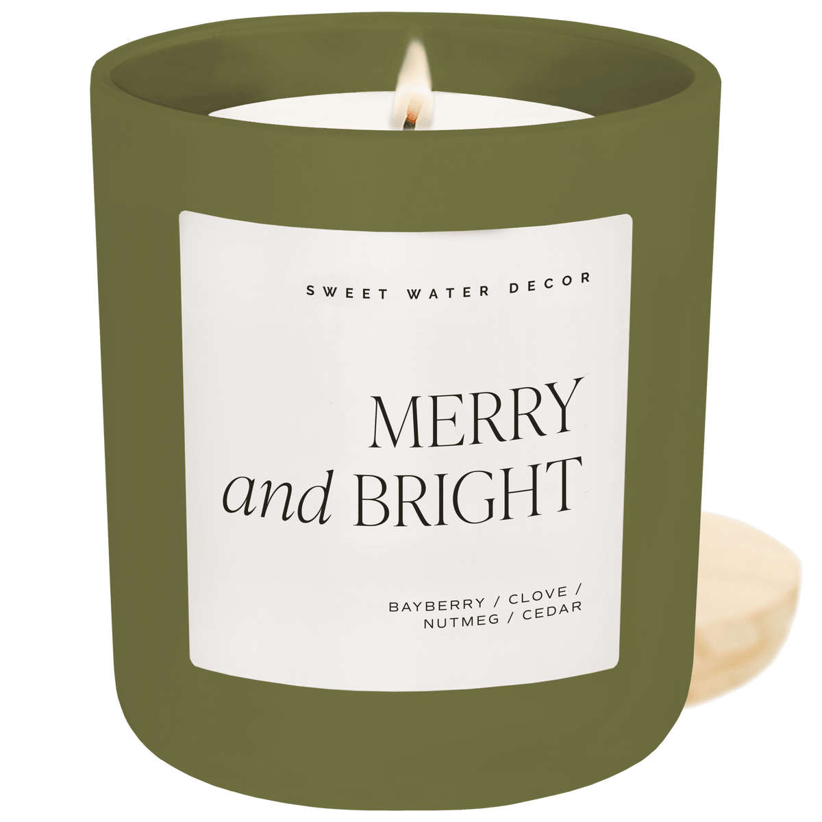Merry and Bright Soy Candle - Olive Matte Jar - 15 oz