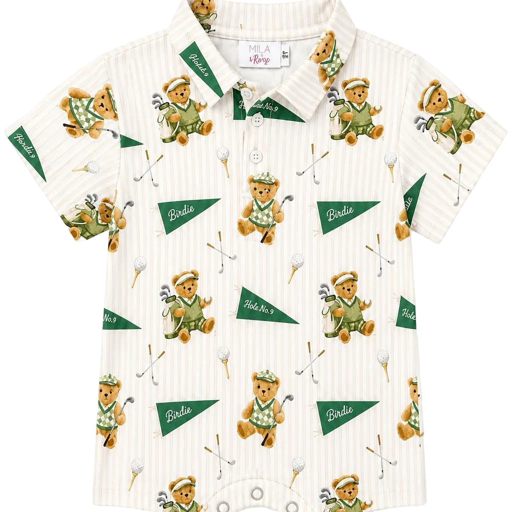 Golfing Bears Polo Shorty One-Piece
