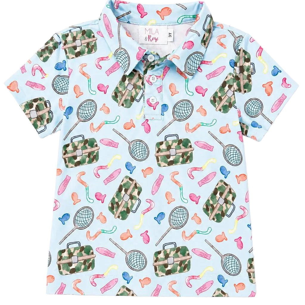 Boys Fishing Snacks S/S Polo