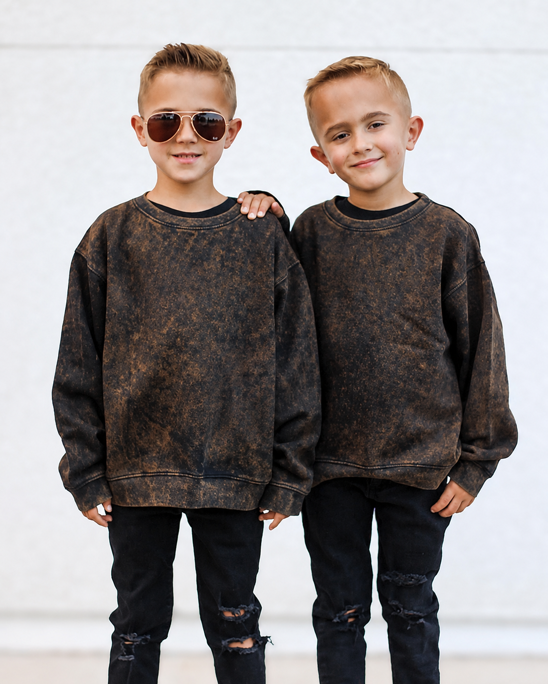 Acid Wash Chocolate Crewneck