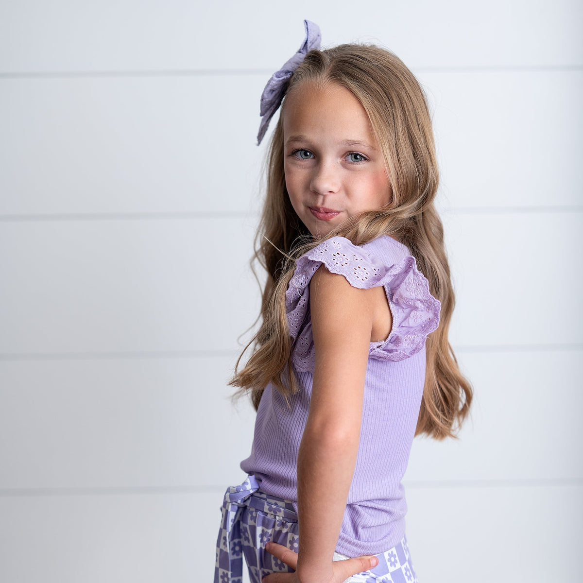 Chloe Lavender Check Short Set