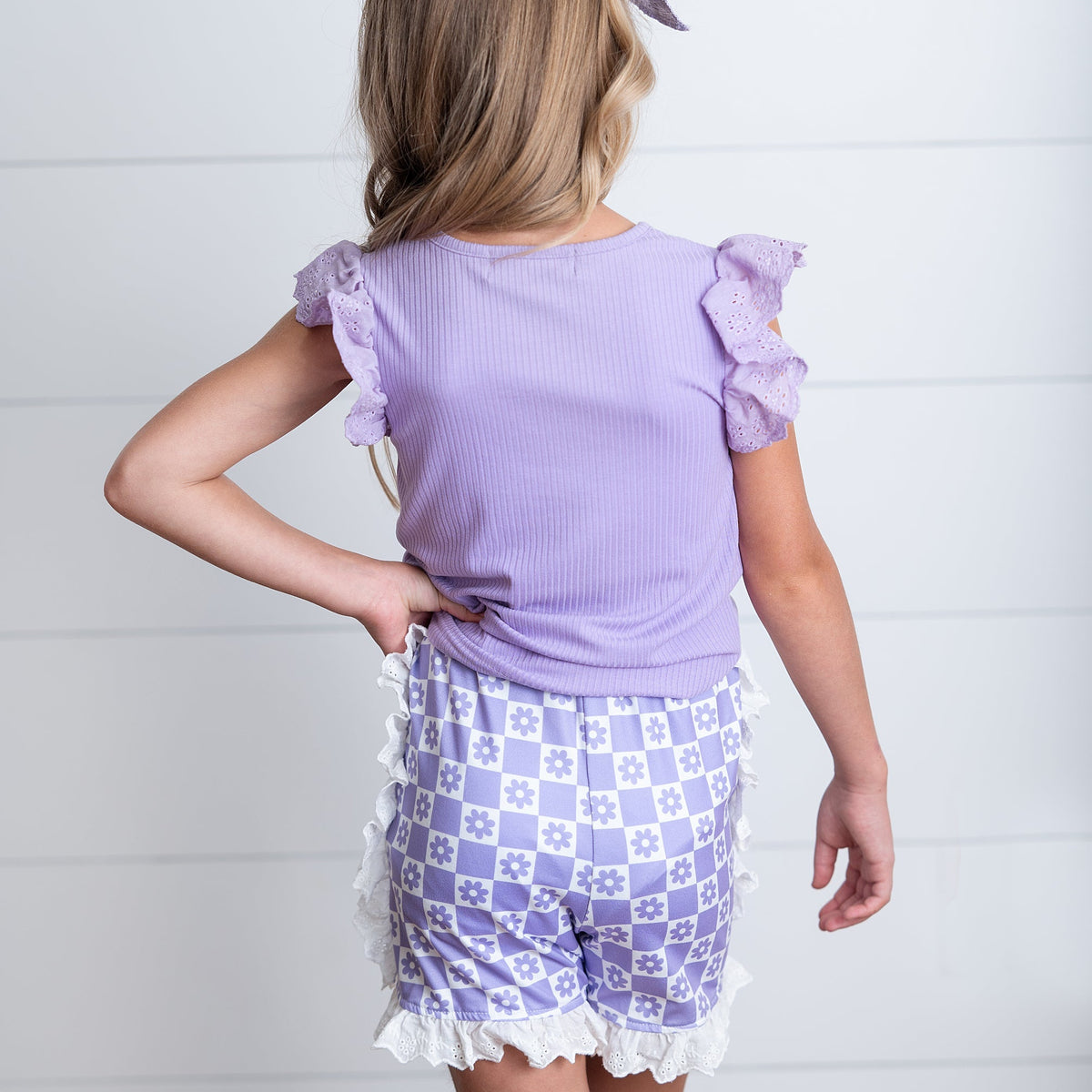 Chloe Lavender Check Short Set