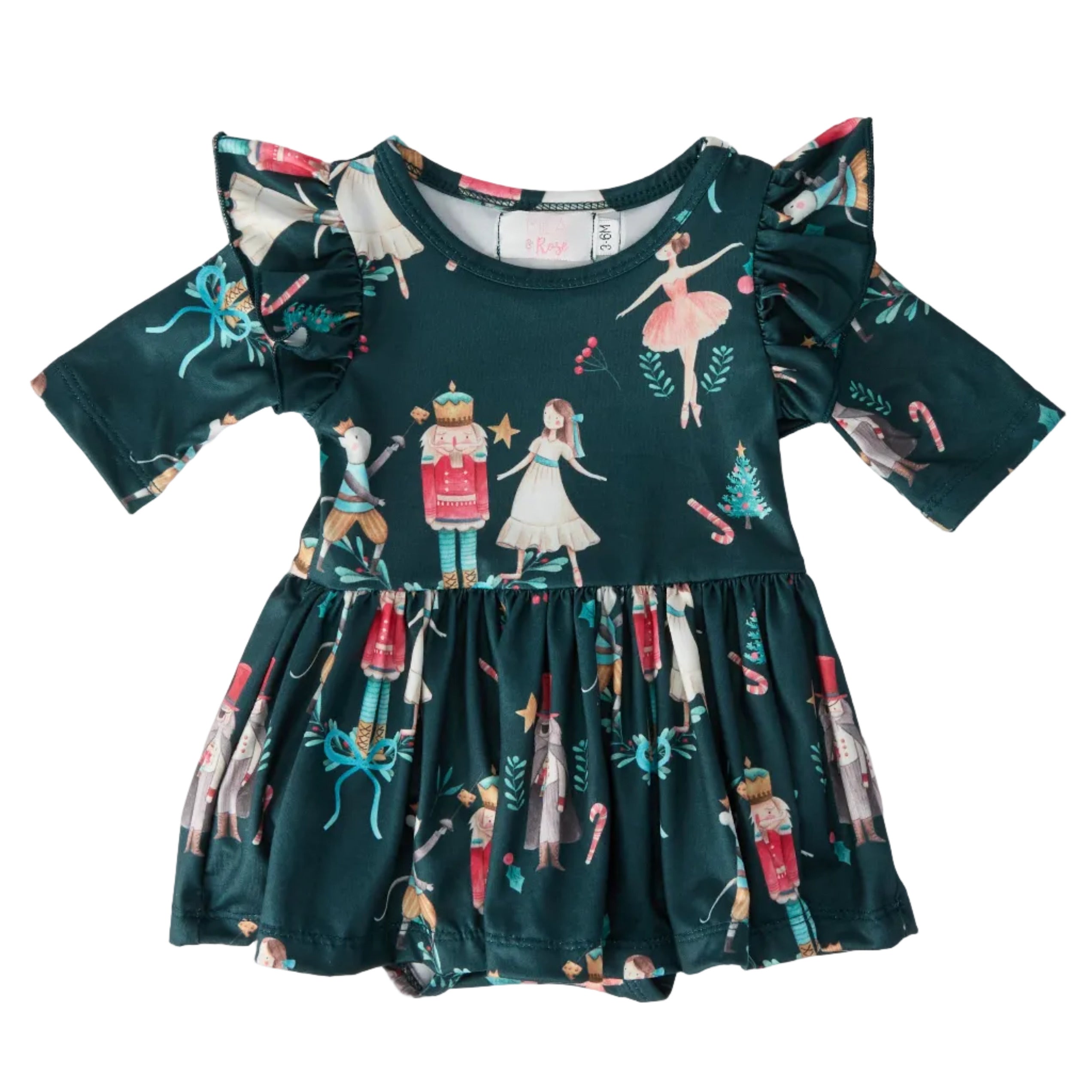 Christmas Ballet Twirl Flutter Bodysuit