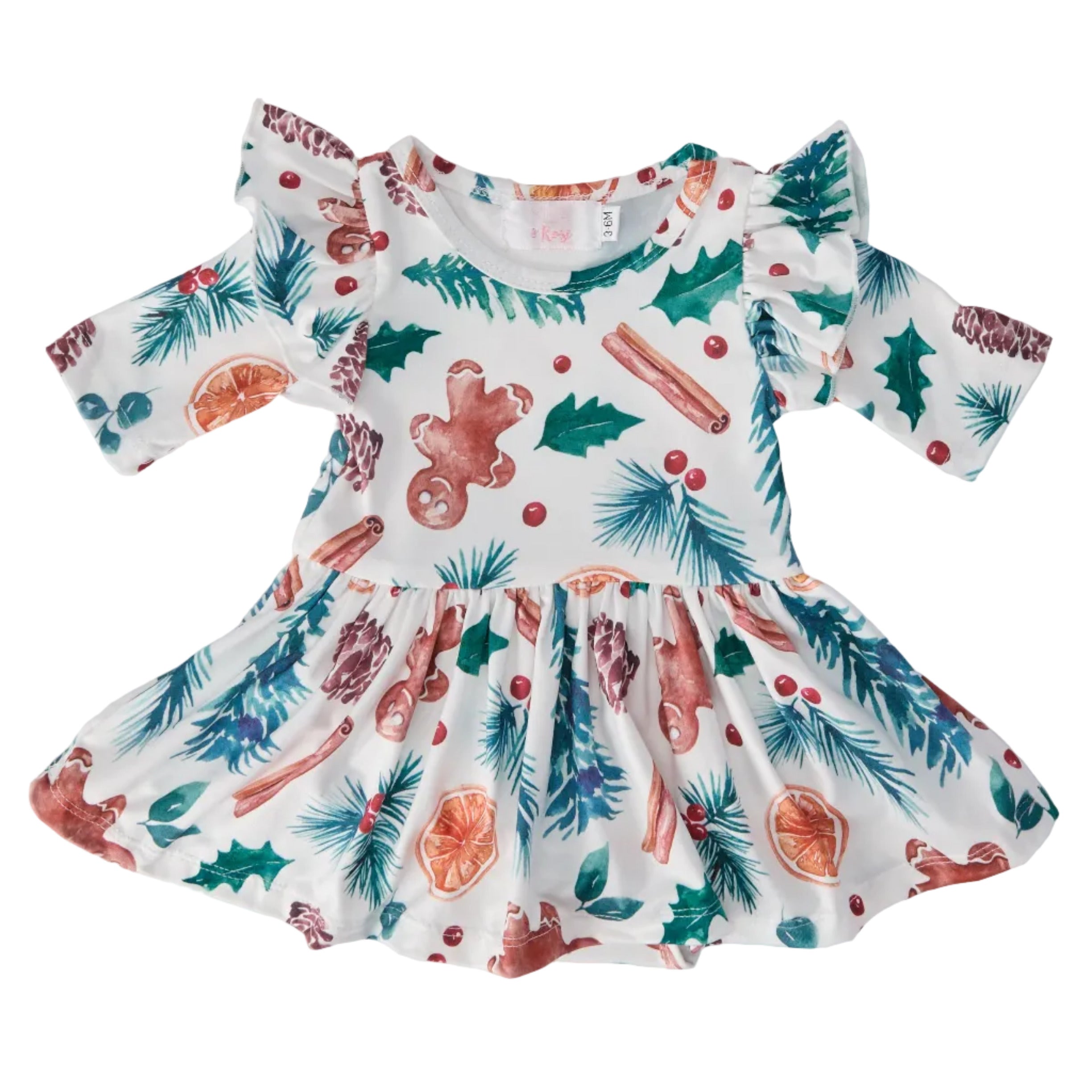Classic Christmas Twirl Flutter Bodysuit