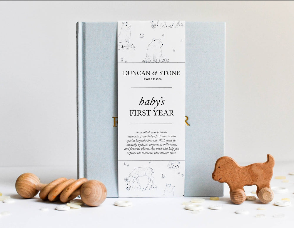 Baby's First Year Memory Book & Photo Album - Sky Blue