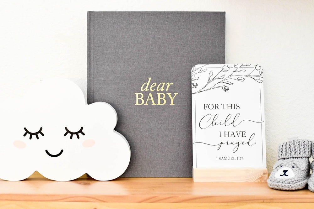 Dear Baby: A Pregnancy Prayer Journal & Memory Book For Moms - Gray