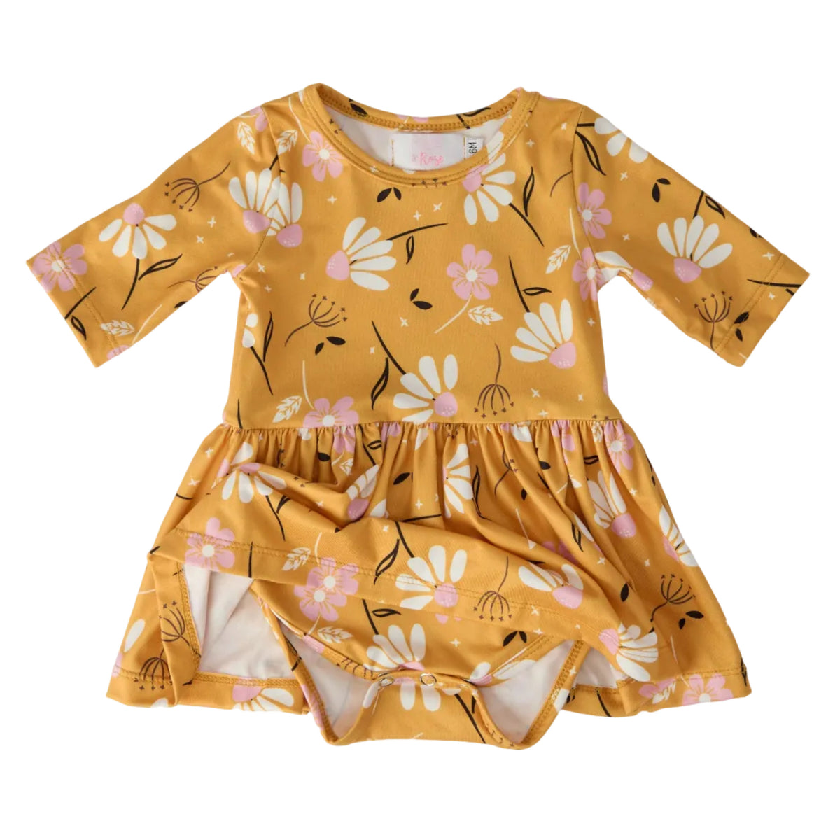 Dandelions in Fall 3/4 Sleeve Twirl Bodysuit