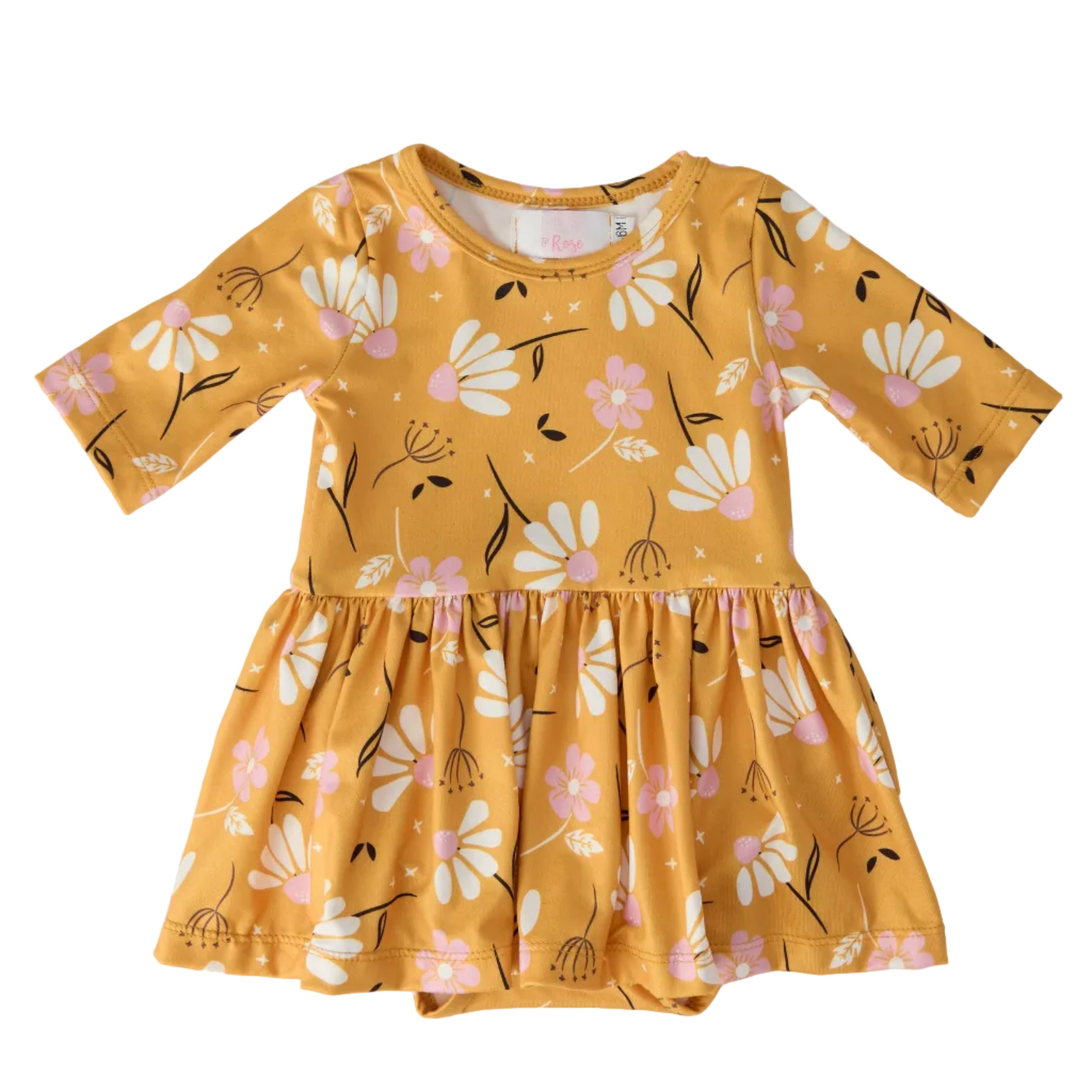 Dandelions in Fall 3/4 Sleeve Twirl Bodysuit