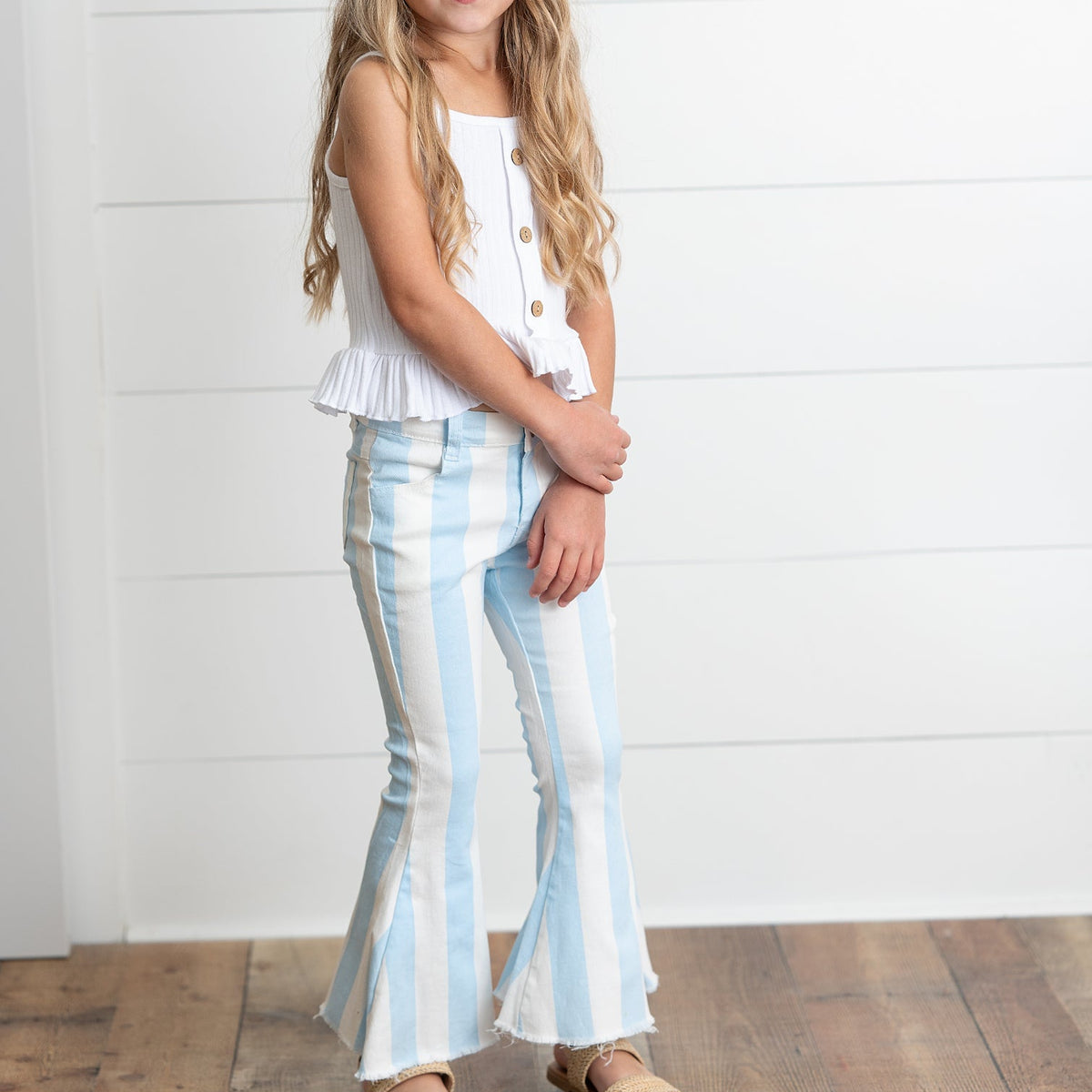 Light Blue Stripe Denim Pants