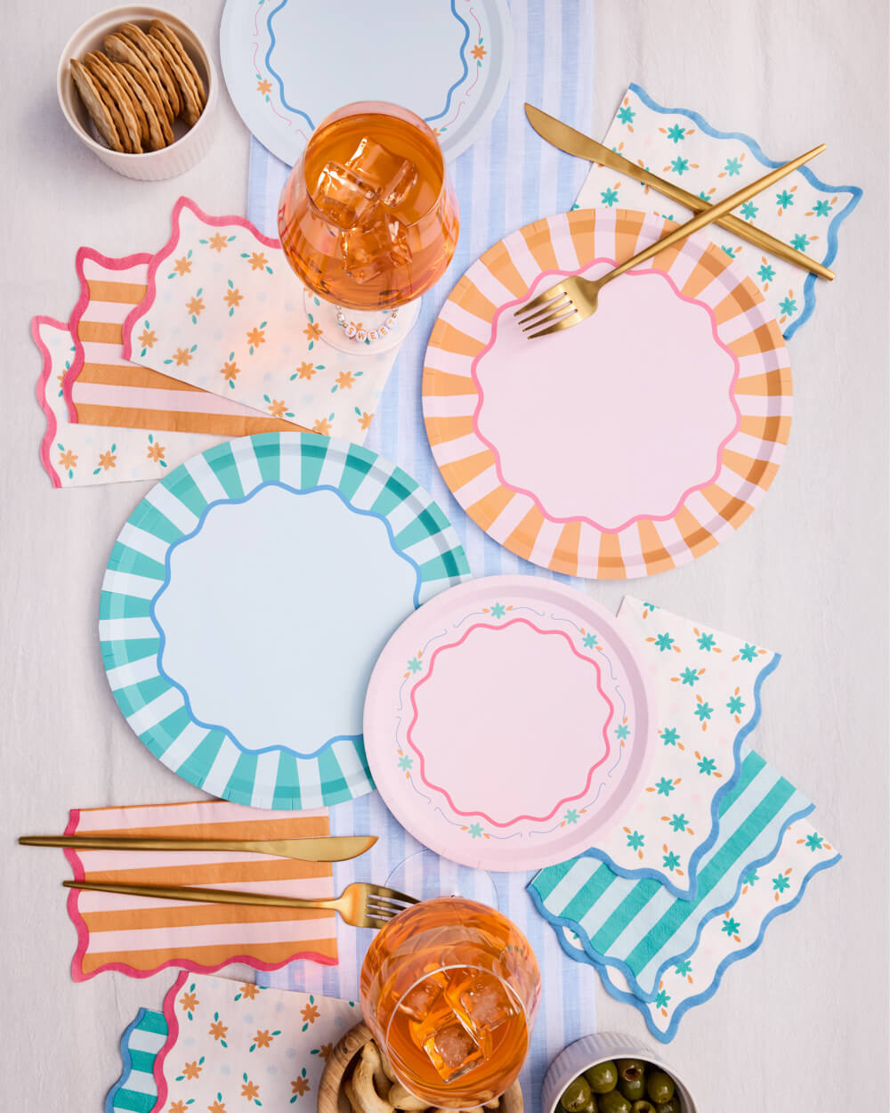 Italian Summer Duo - 32 plates + 24 napkins