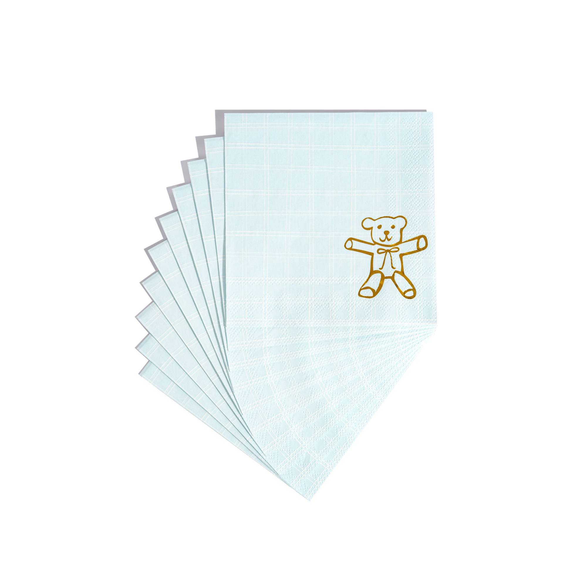 Blue Plaid Cocktail Napkins