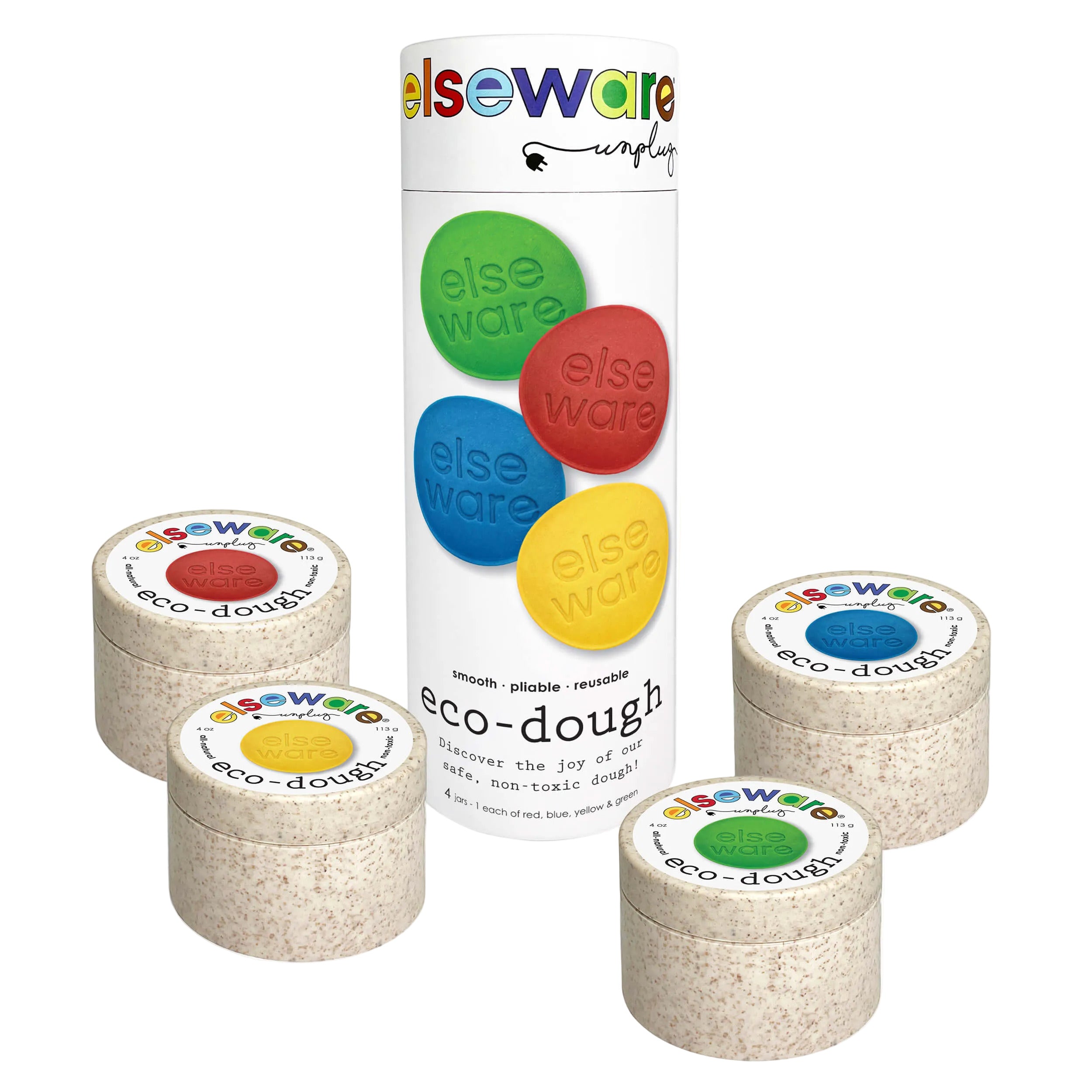 Eco-Dough (4-Pack) – Natural, Non-Toxic Multi-Colors