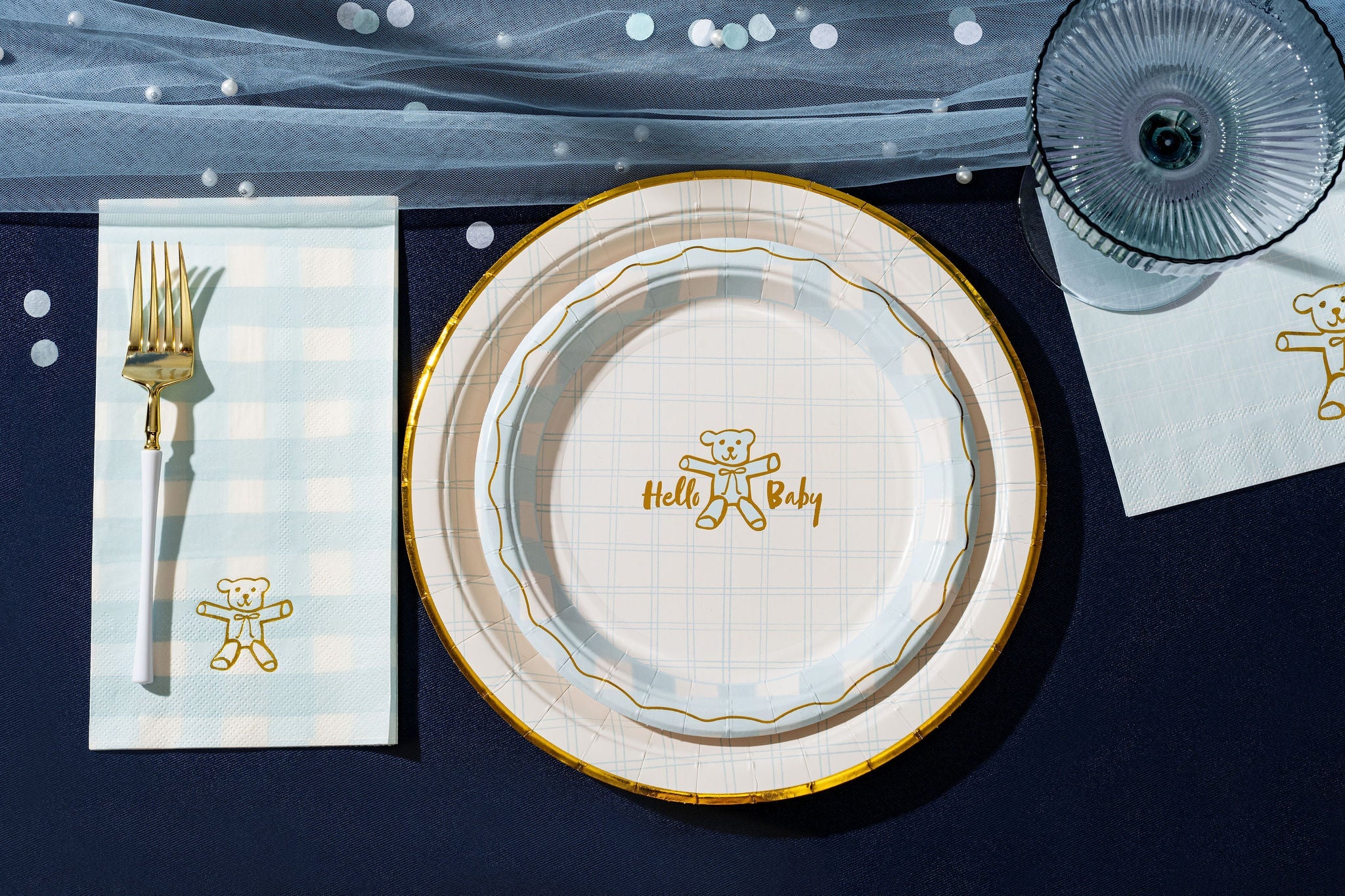 Blue Plaid Guest Napkins