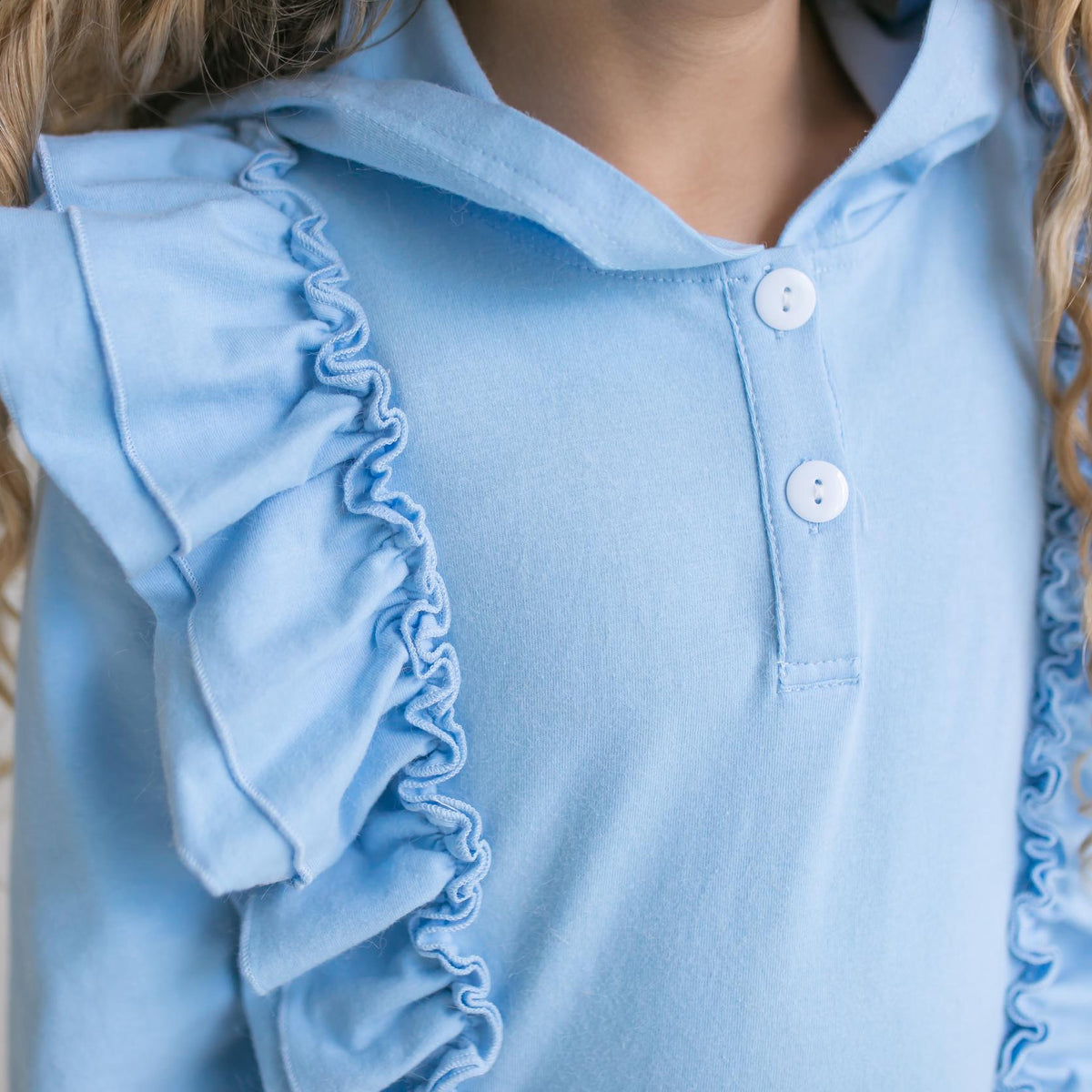 Evie Blue Check Pant Hooded Set