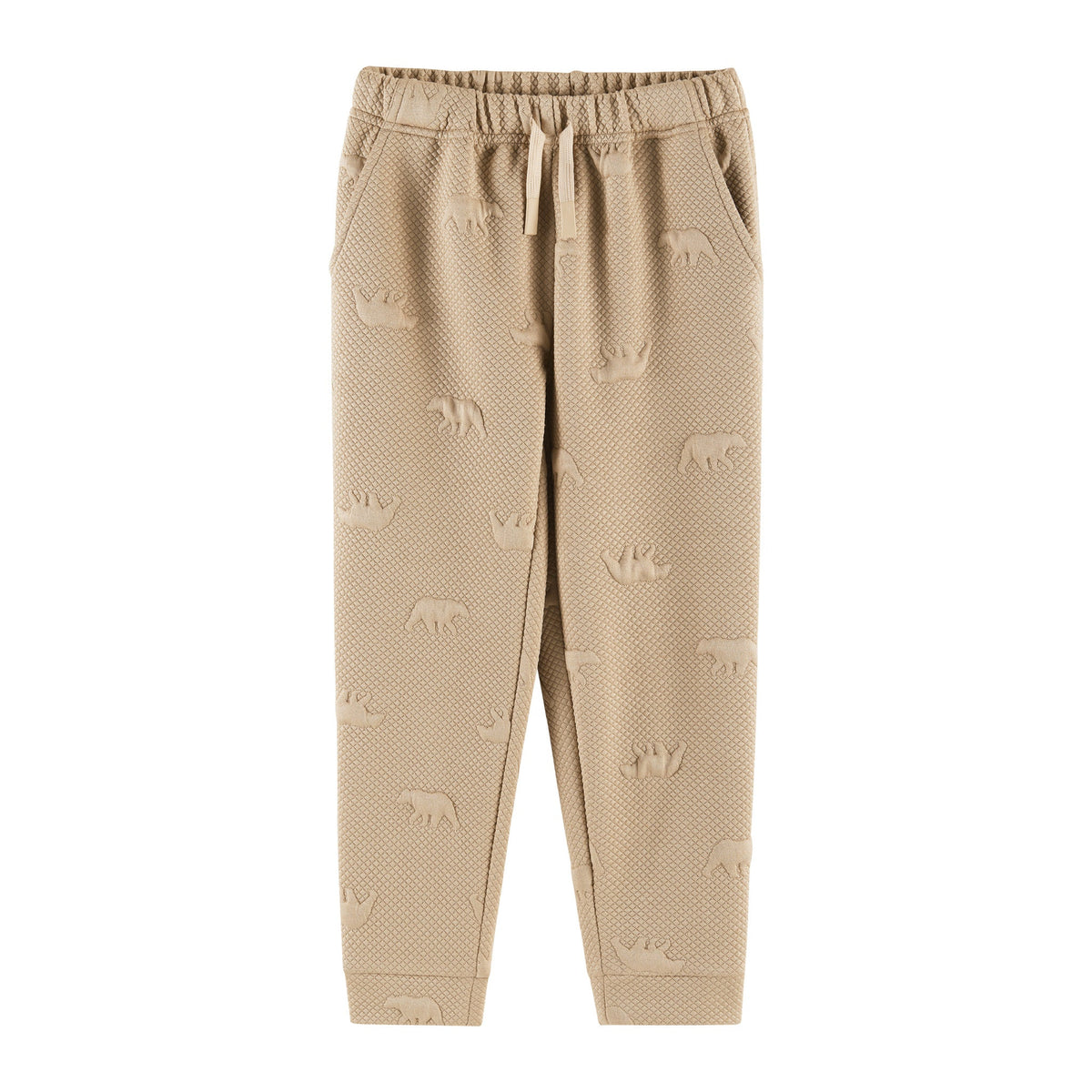 Kids Embossed Lounge Set | Taupe Bear