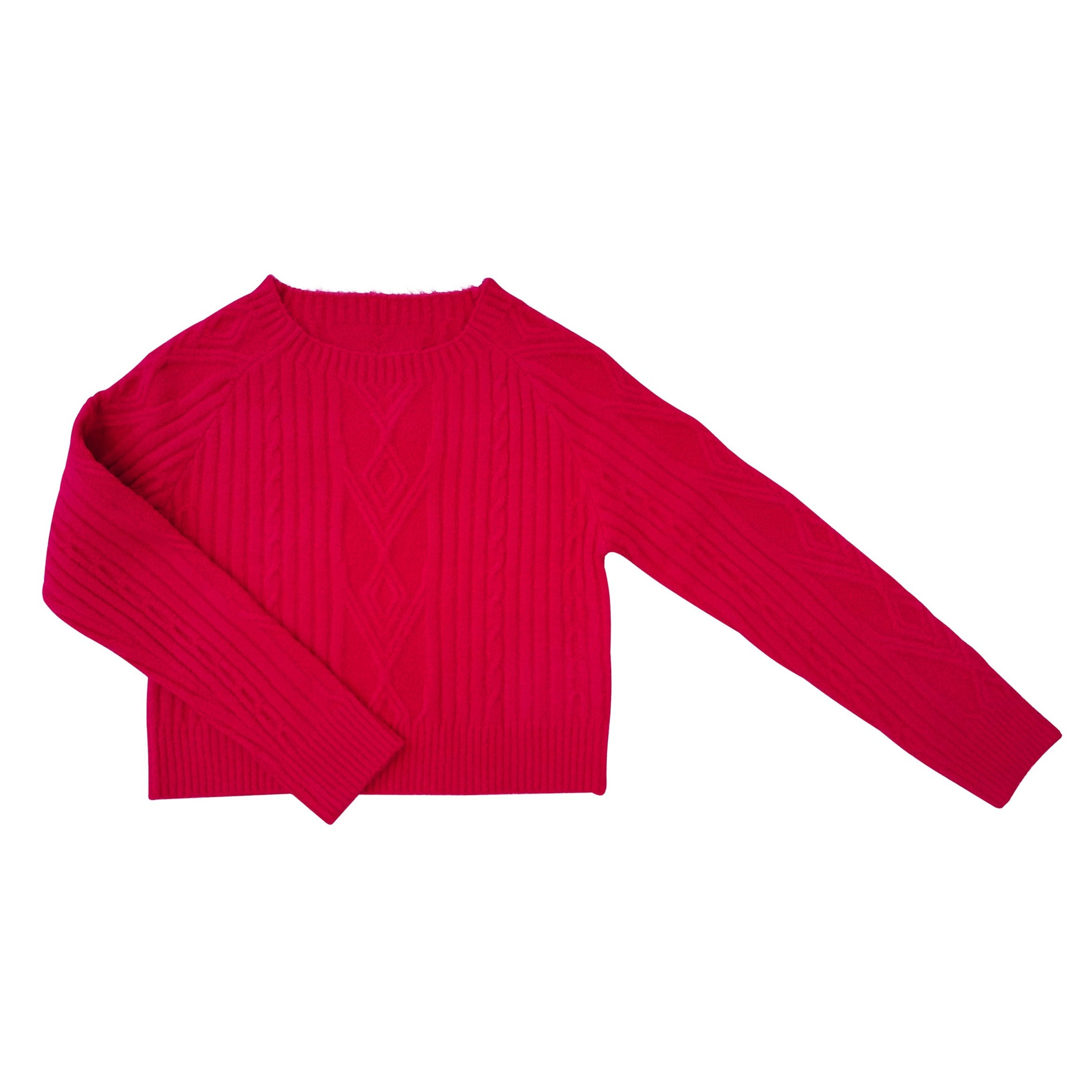 AA Fuchsia Braid-Knitted Sweater
