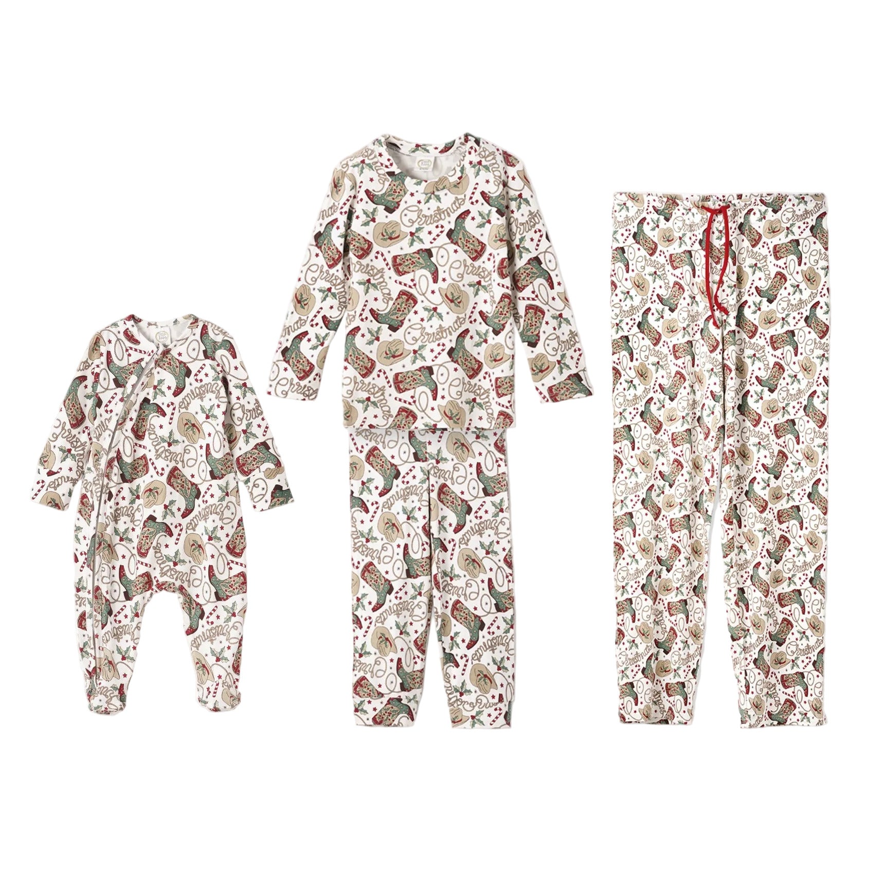Western Christmas Family Matching Bamboo Pajamas - Cowboy