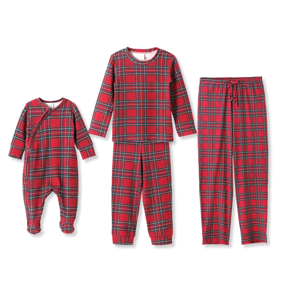 Christmas Tartan Plaid Family Matching Bamboo Pajamas