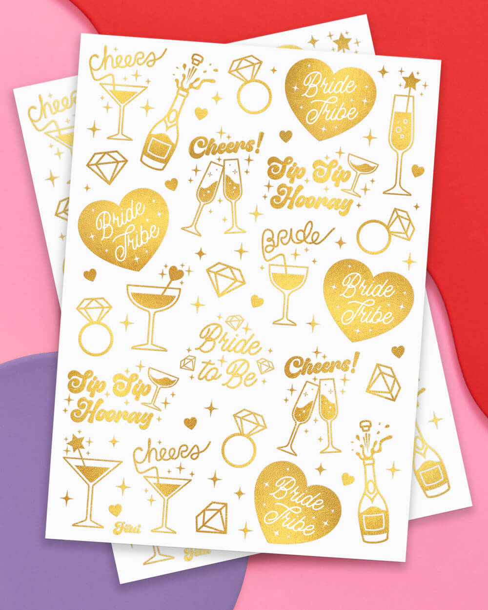 Sippin’ Pretty Tats -  54 foil temporary tattoos