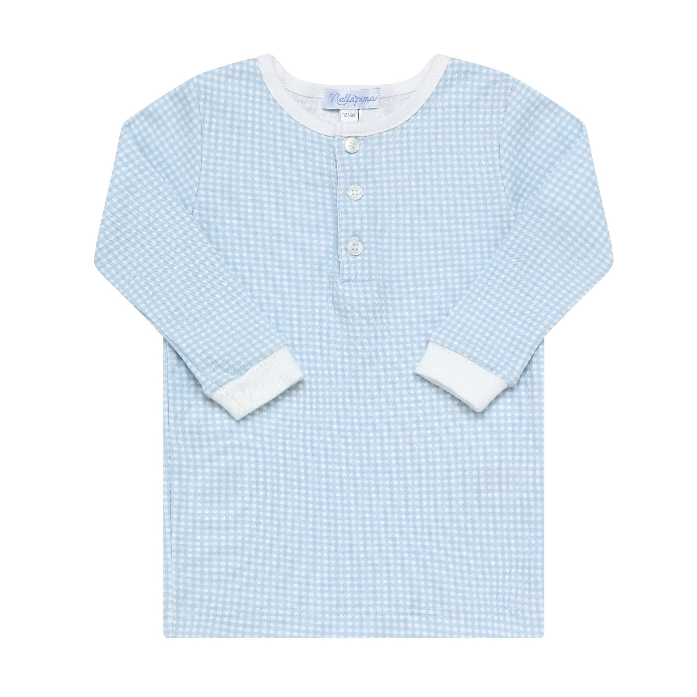 Blue Gingham Baby Pajamas