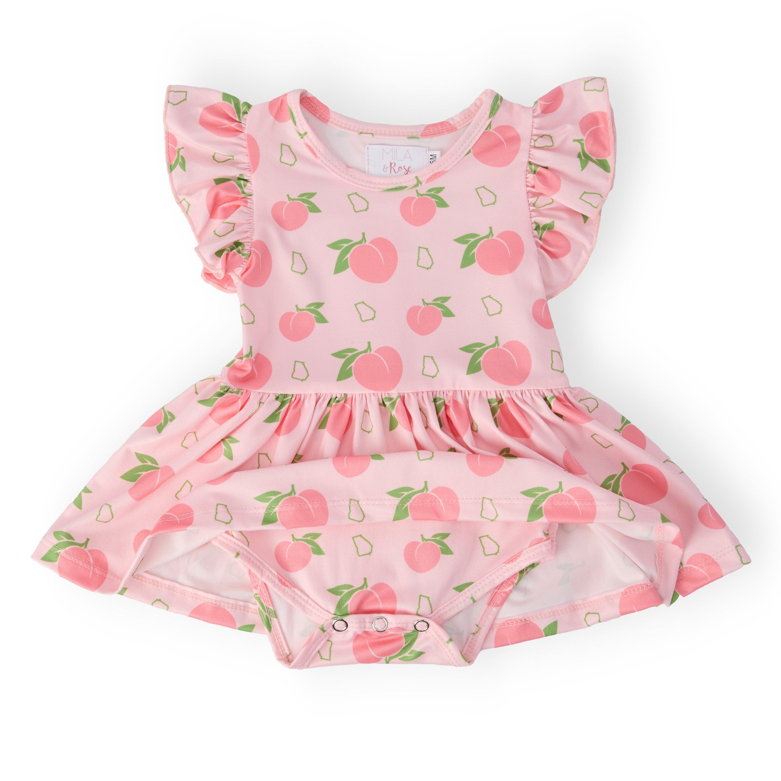 Georgia Peach S/S Flutter Twirl Bodysuit