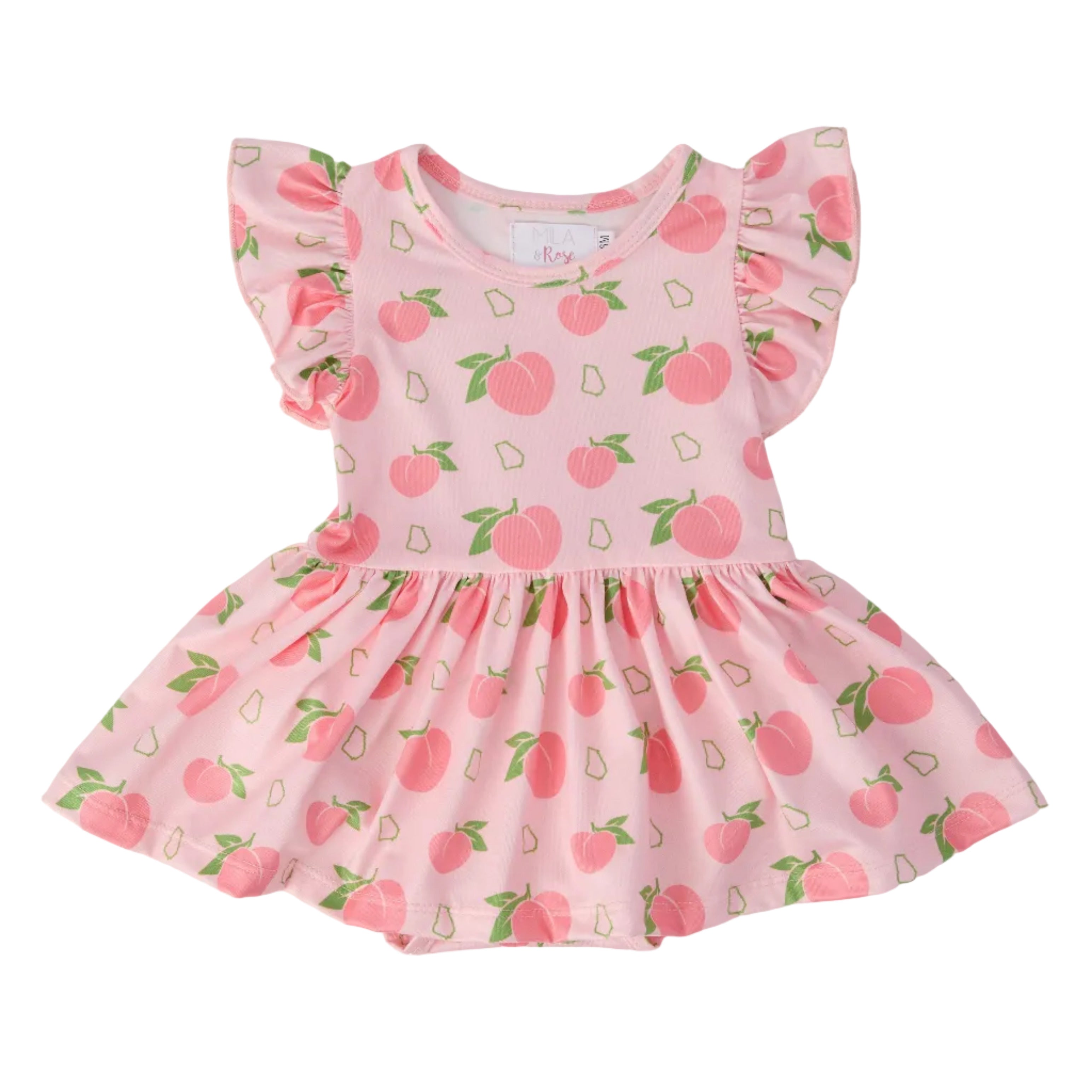 Georgia Peach S/S Flutter Twirl Bodysuit