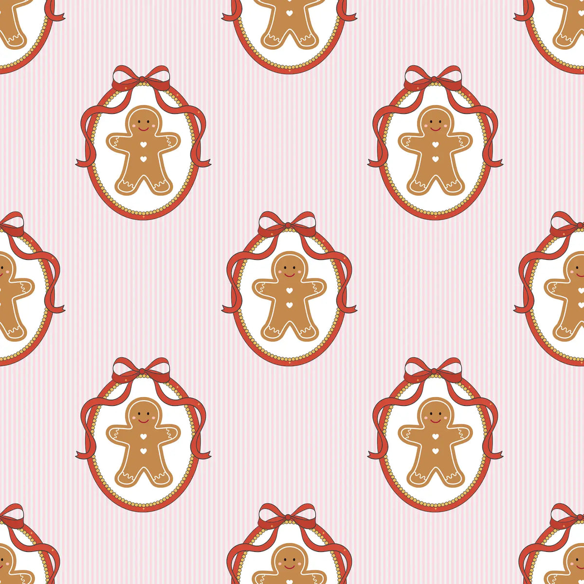 Pink Gingerbread Youth Unisex Button Down Set