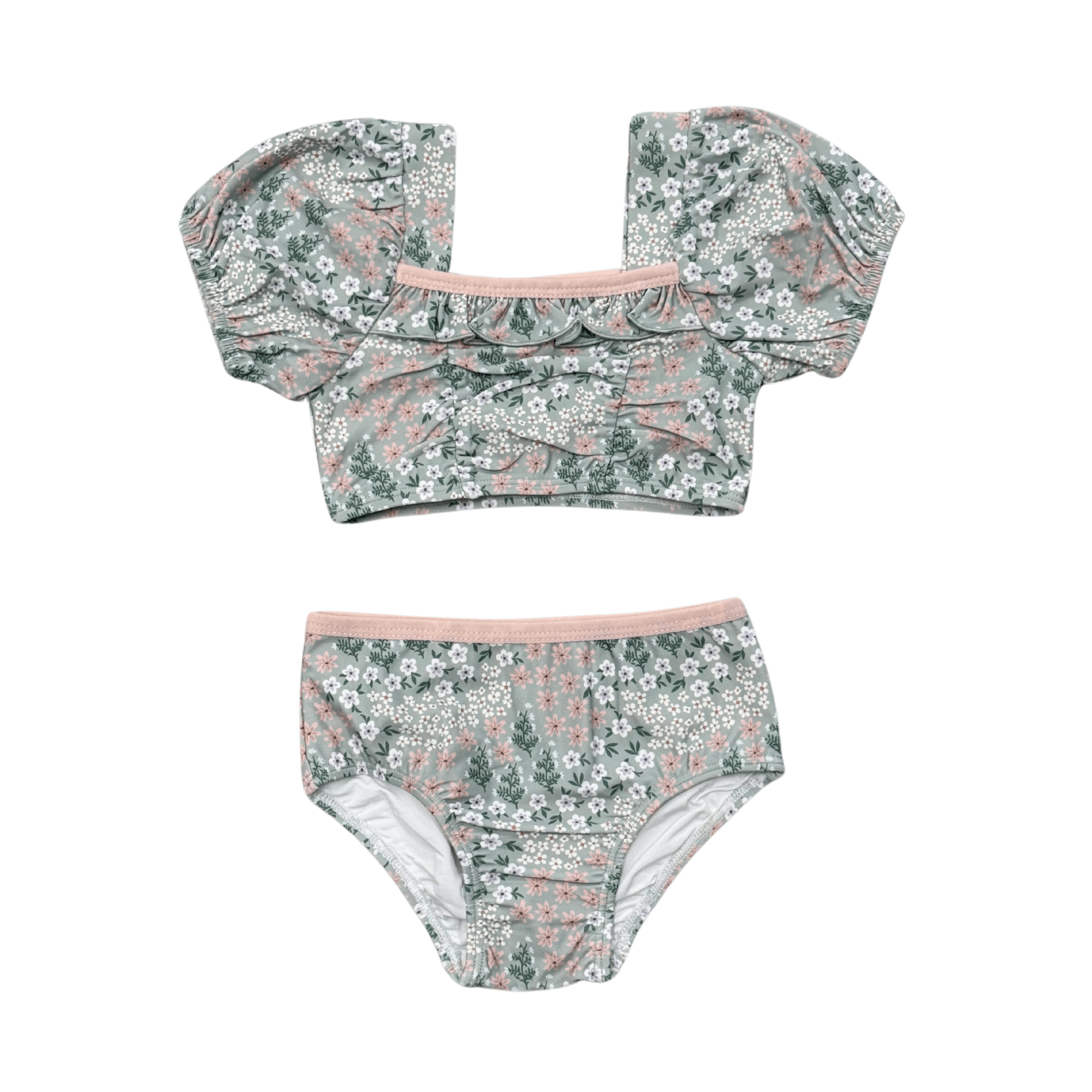 Girl's Puff Sleeve Swimsuit