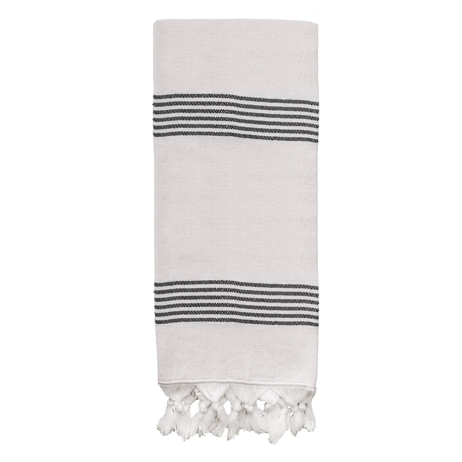 Turkish Cotton + Bamboo Hand Towel - Multi Stripes