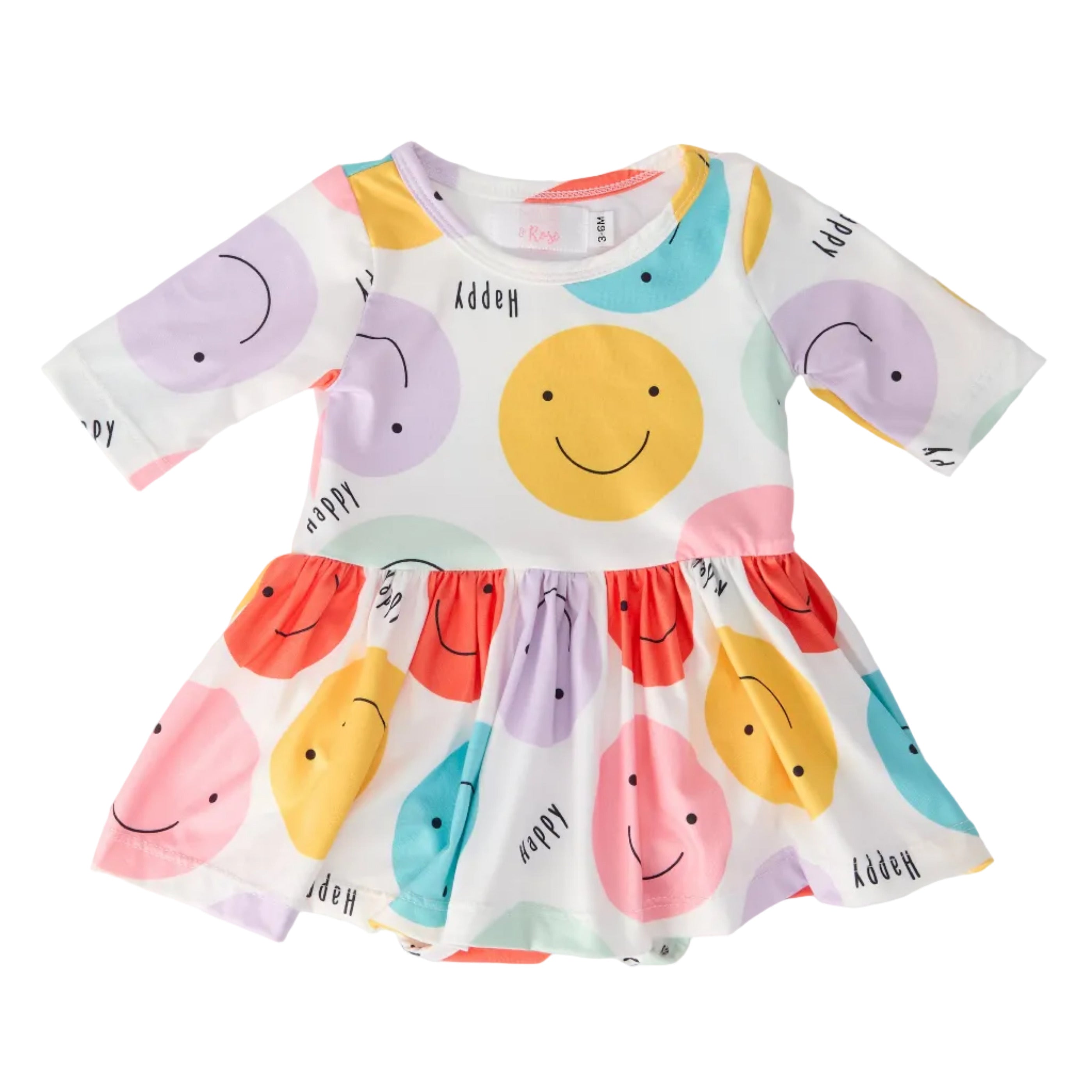 Happy Days 3/4 Sleeve Twirl Bodysuit