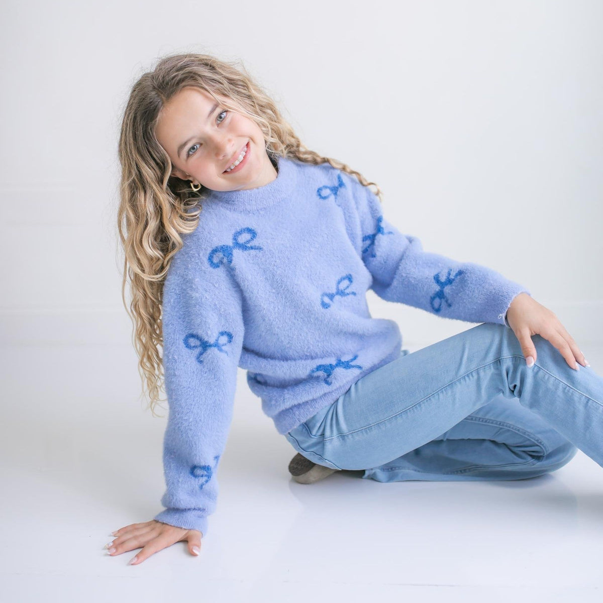 Harper Blue Bow Sweater
