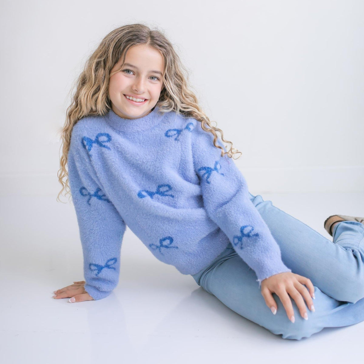 Harper Blue Bow Sweater