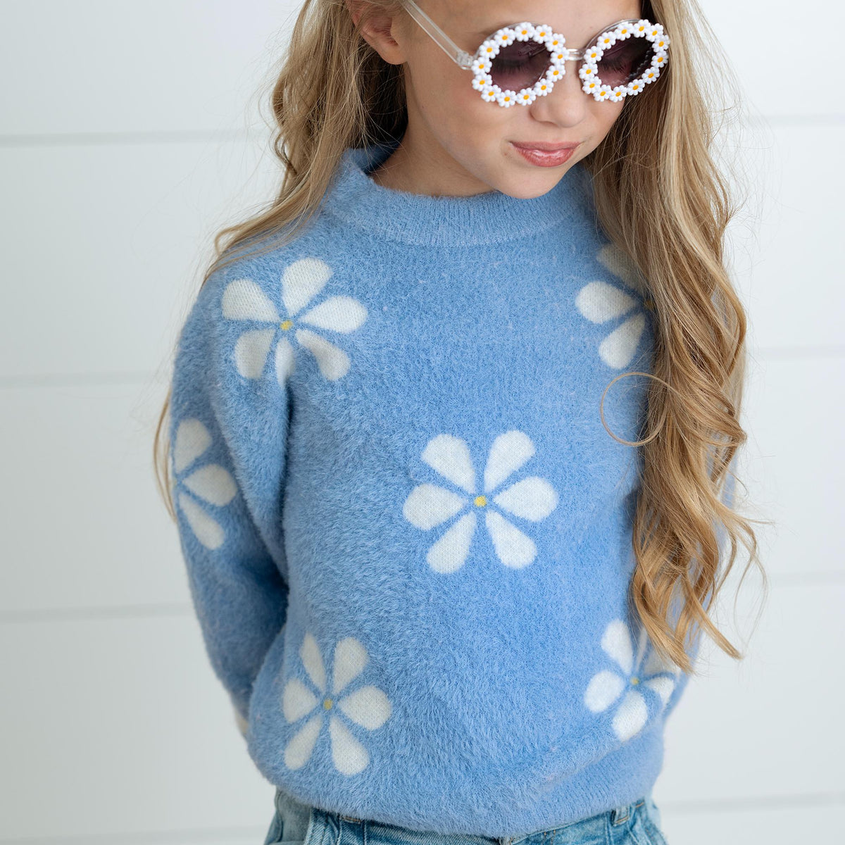 Harper White Daisy Sweater