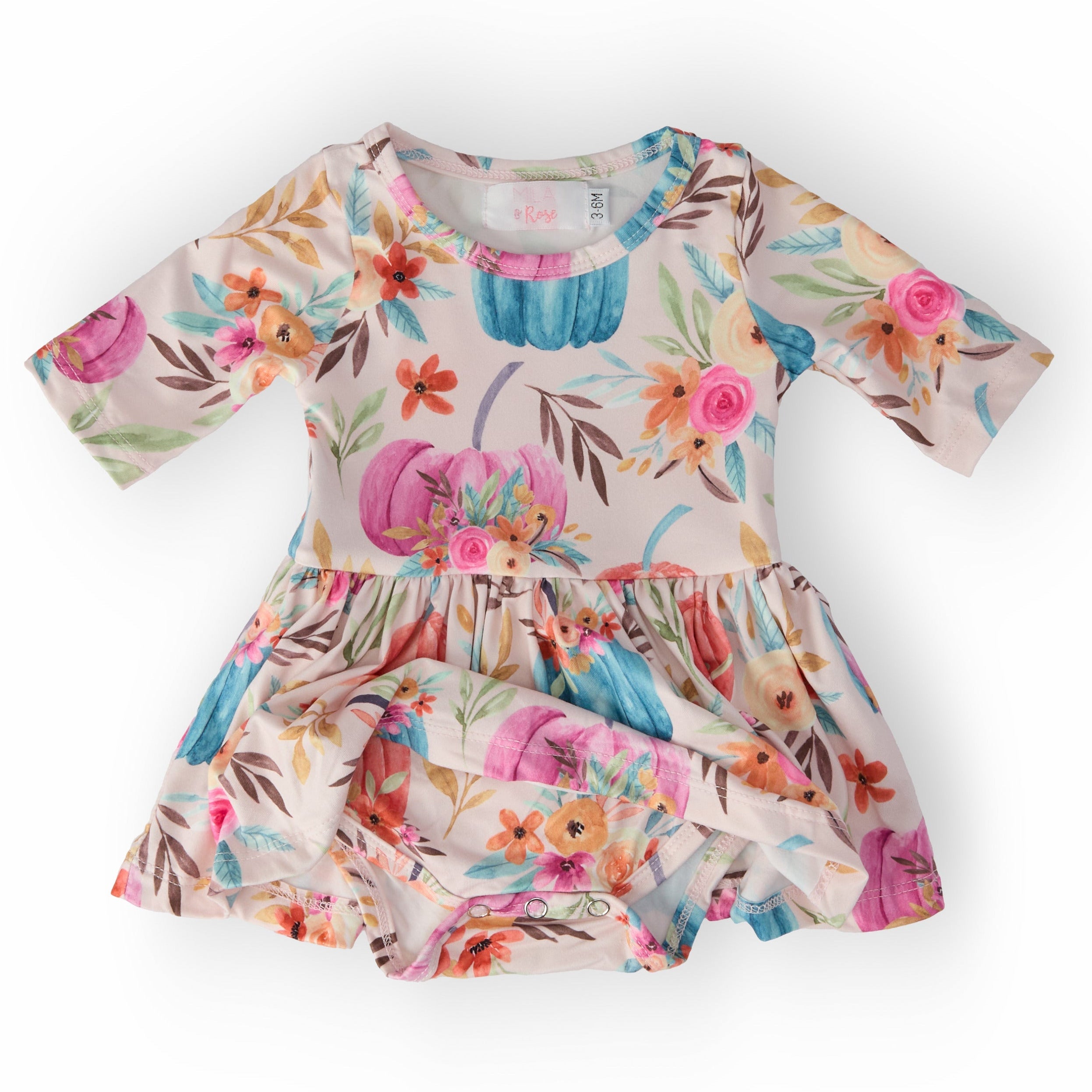 Harvest Blooms 3/4 Sleeve Twirl Bodysuit