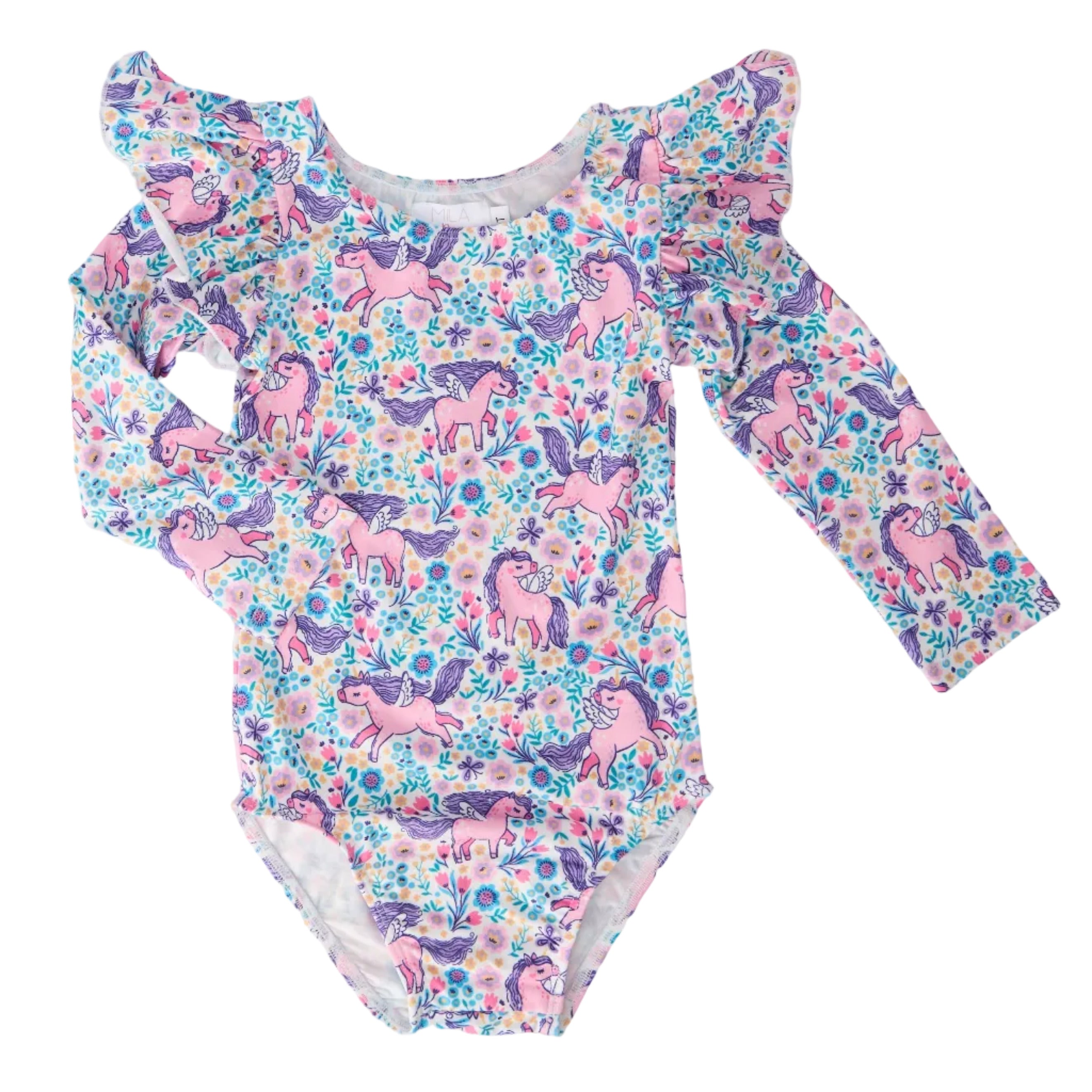 Head in the Clouds L/S Flutter Sleeve Leotard
