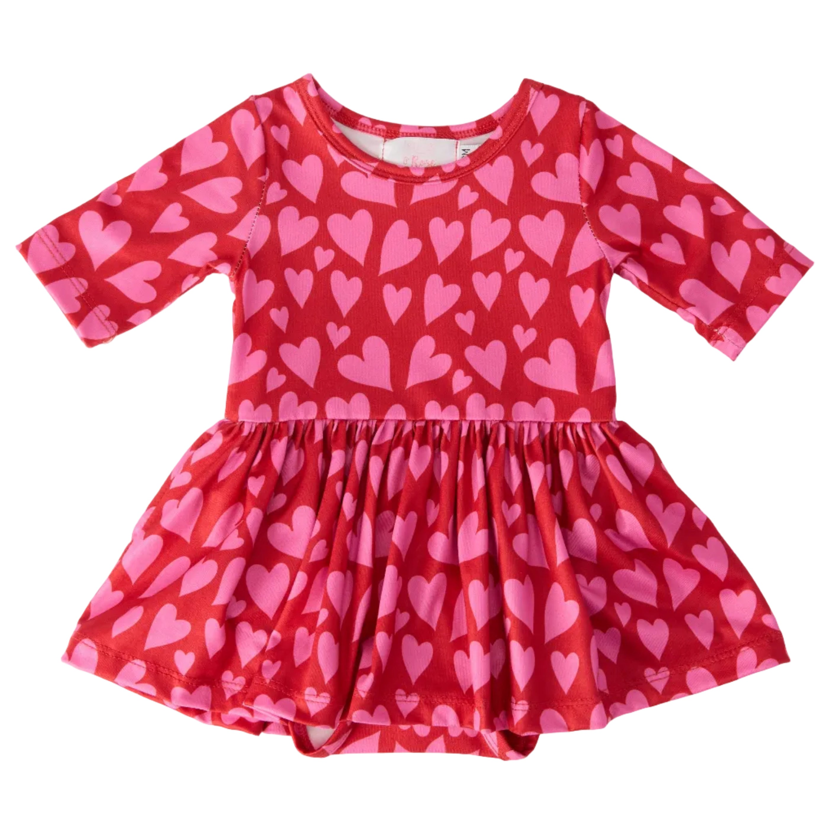 Hearts & Hugs 3/4 Sleeve Twirl Bodysuit