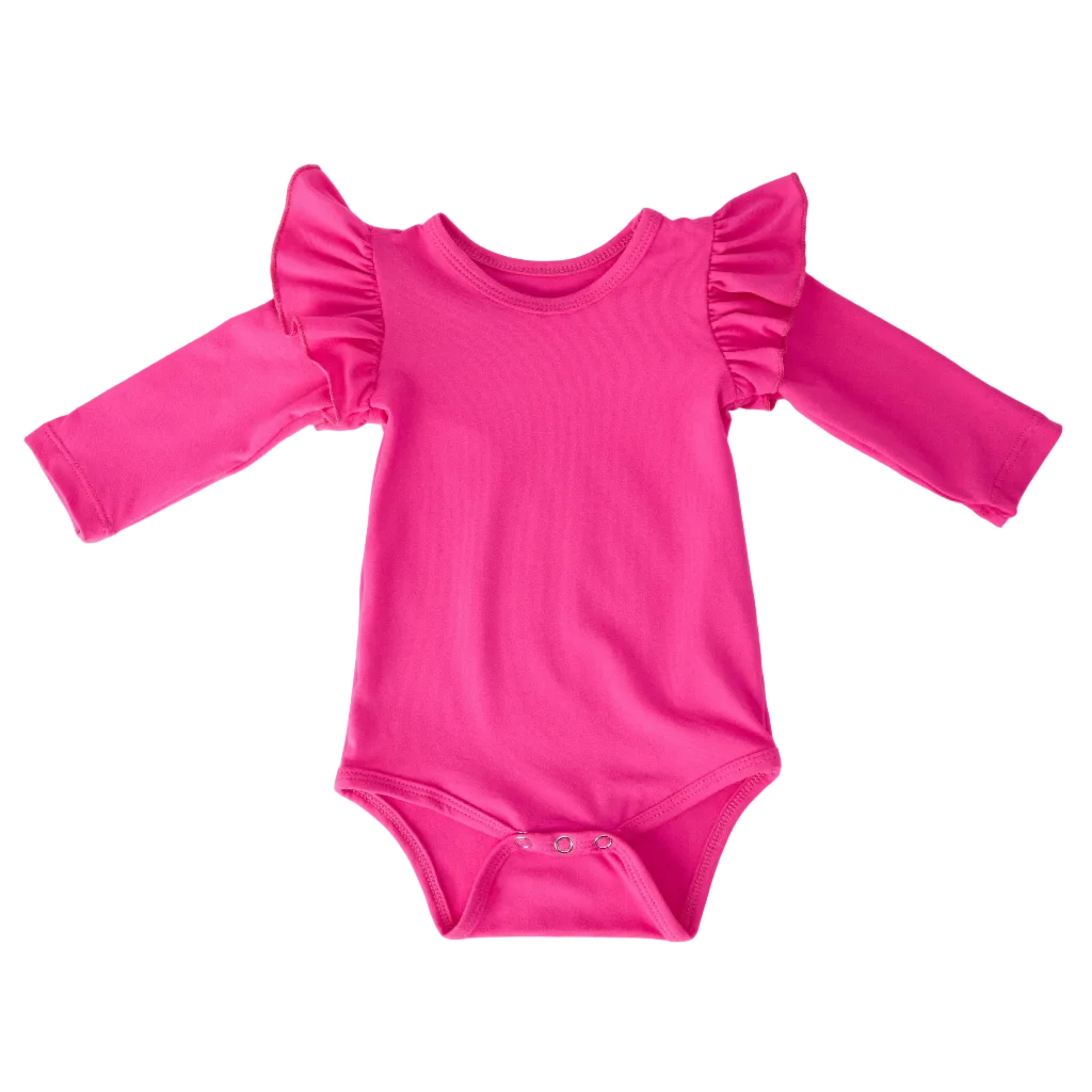 Hot Pink L/S Flutter Bodysuit