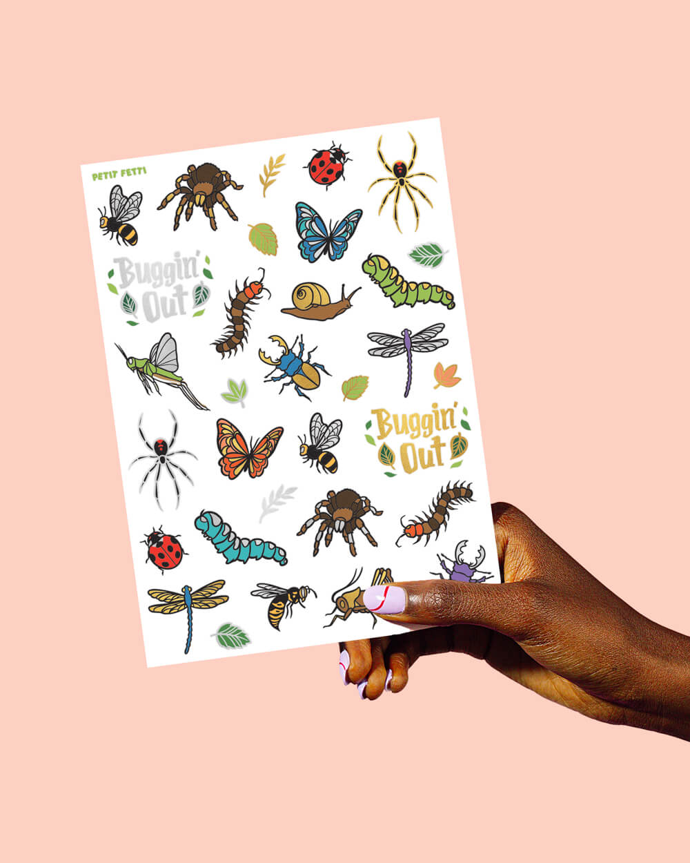 Buggin' Out Tats - 48 foil temporary tattoos