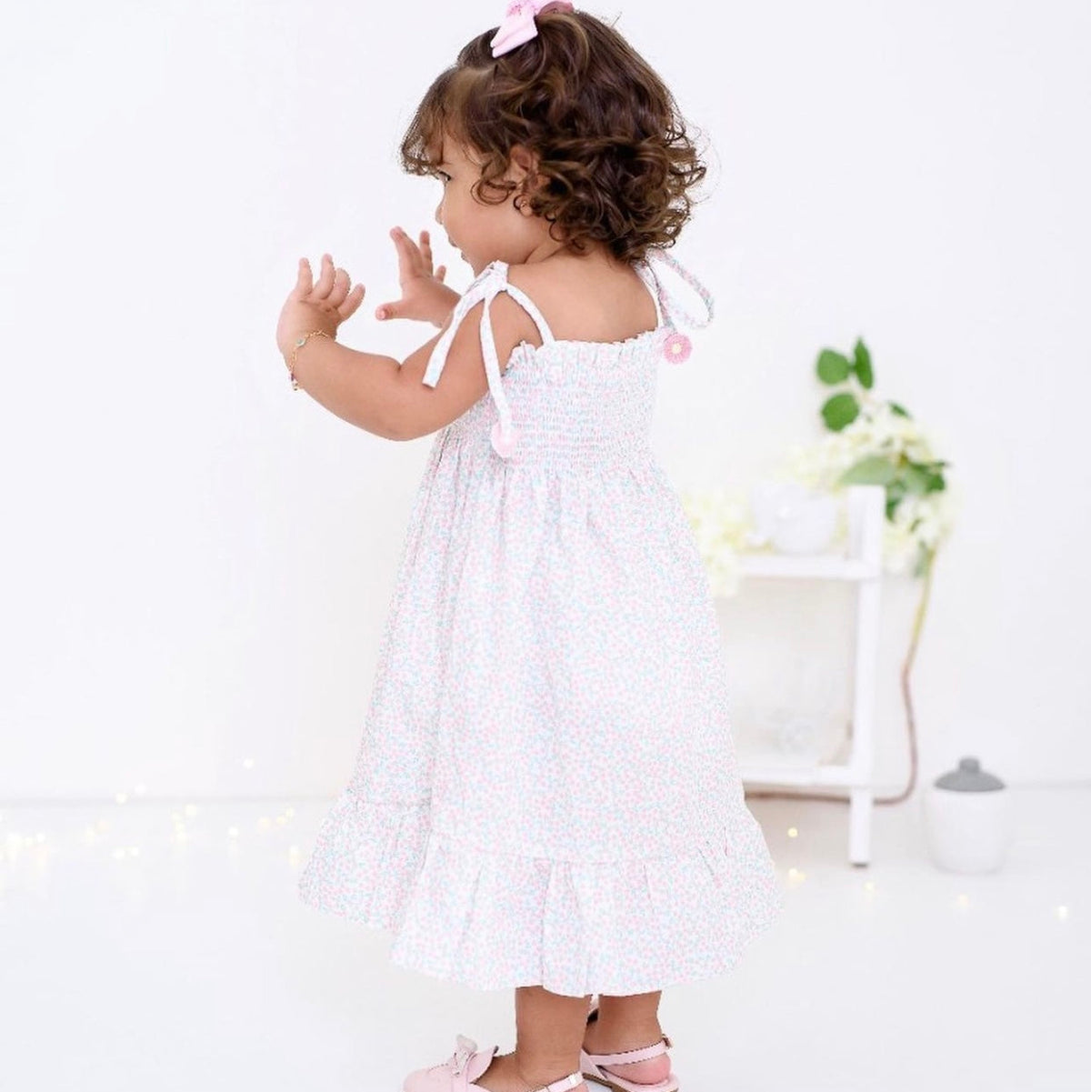 Smocked Floral Dress