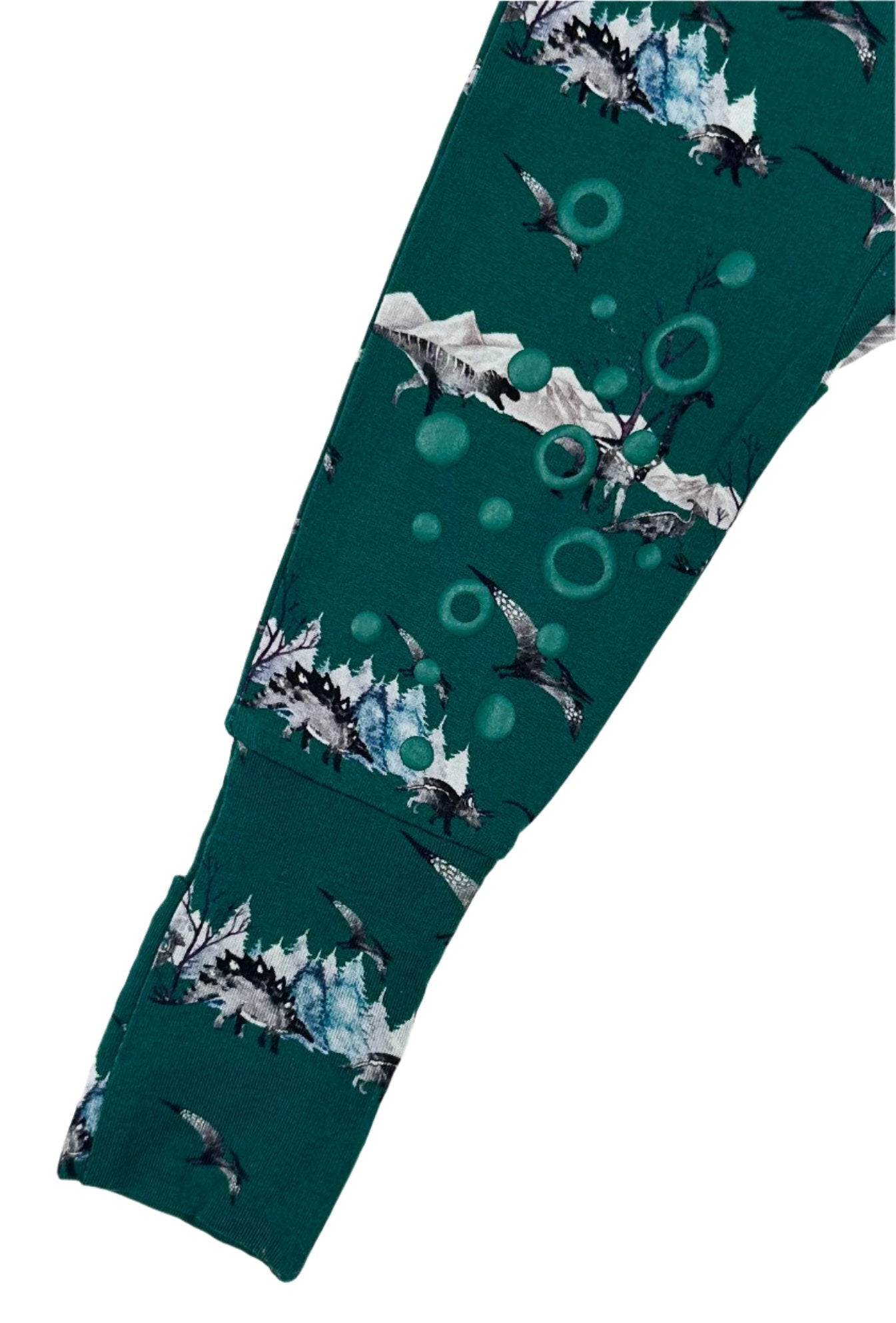 Knee-Grip Green Dinos Convertible Footie