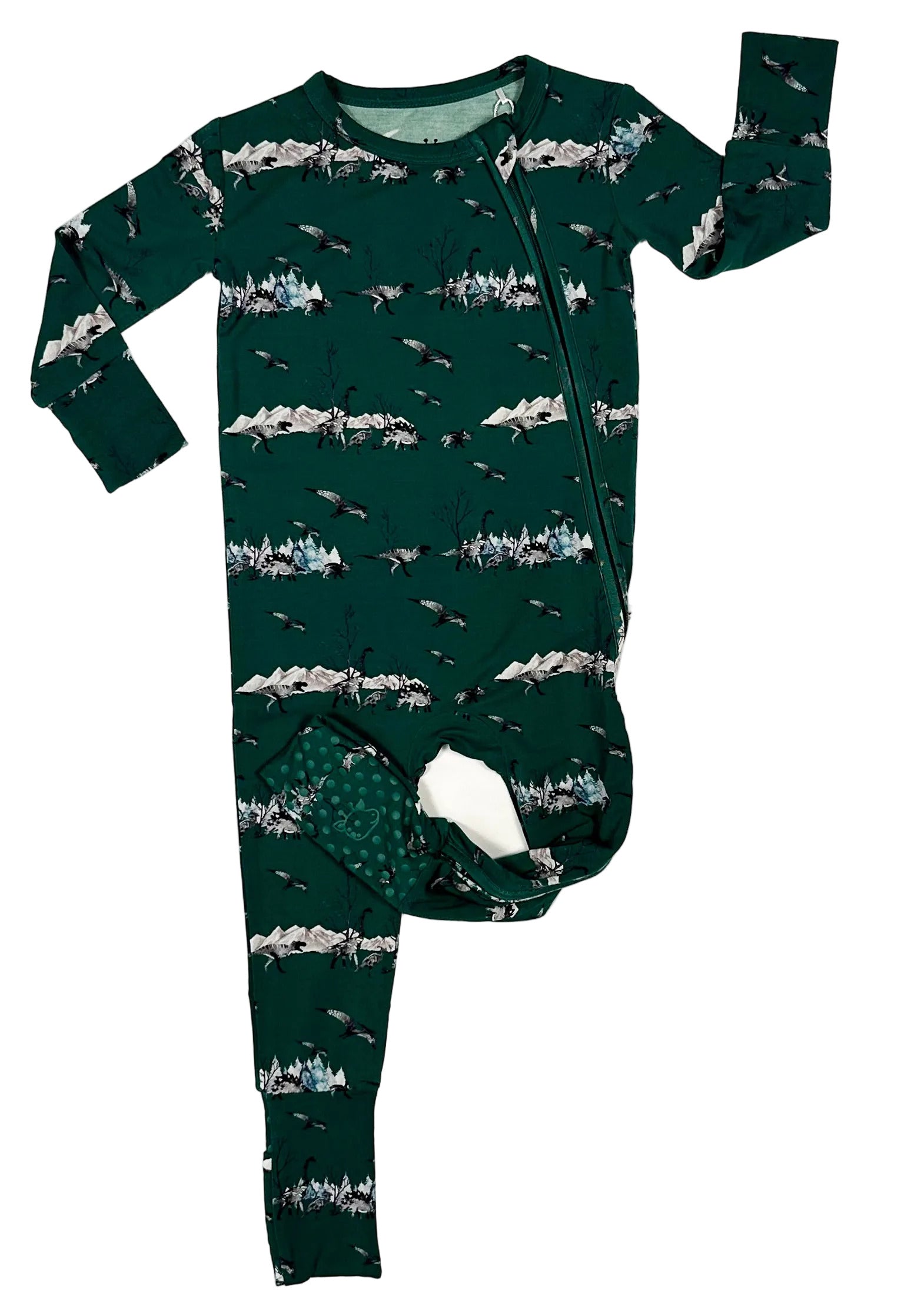 Green Dinos Convertible Footie
