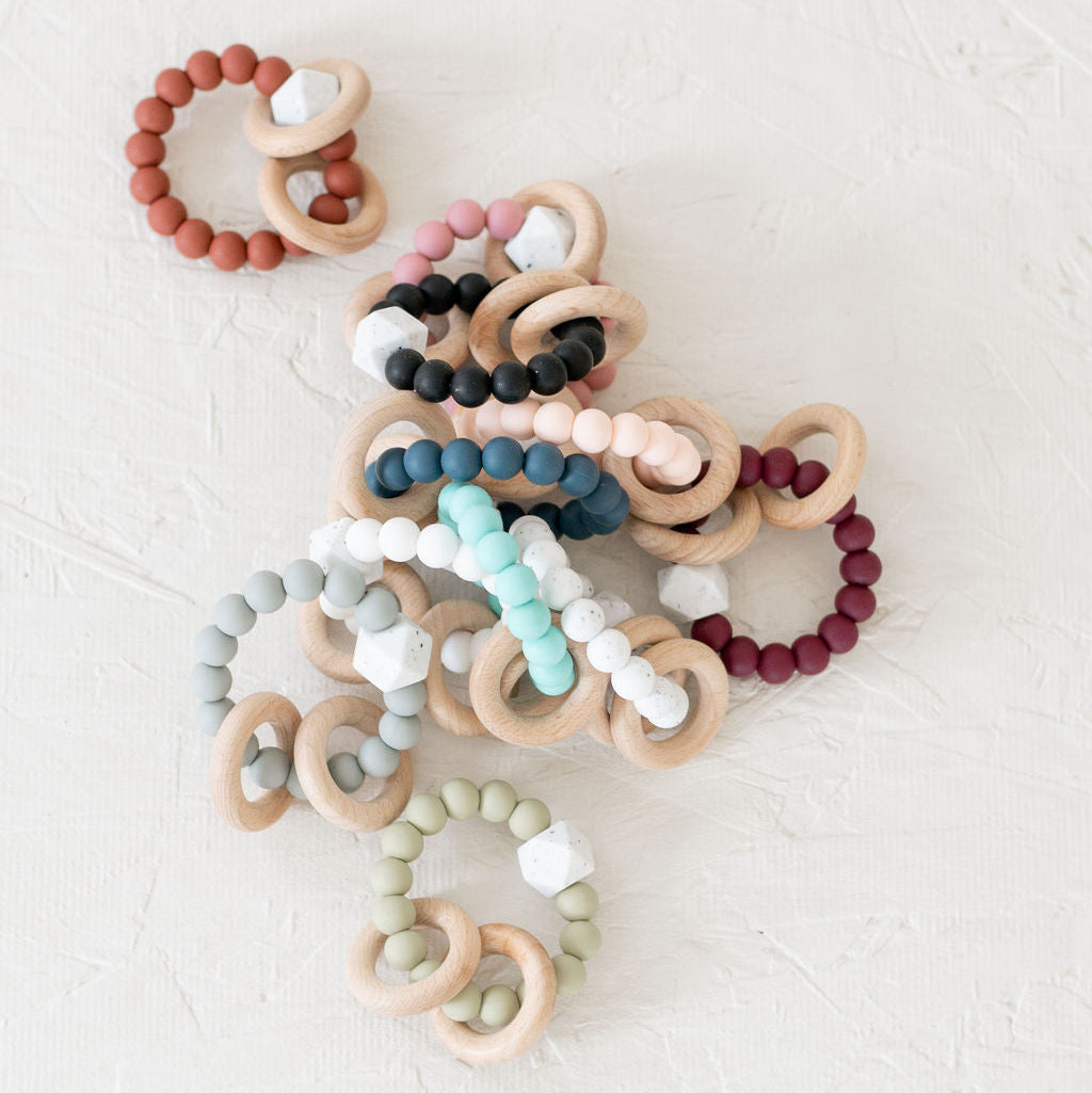 Silicone  Beaded Rattle Rings