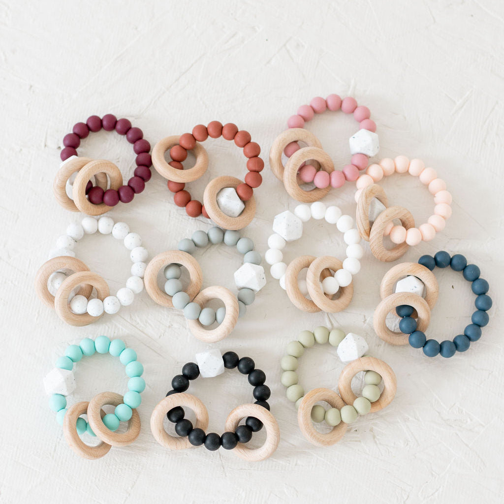 Silicone  Beaded Rattle Rings
