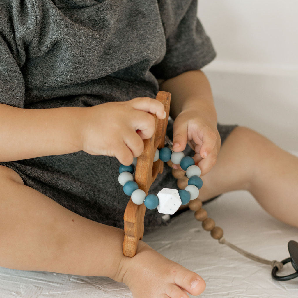 Wooden Teether with Silicone Ring