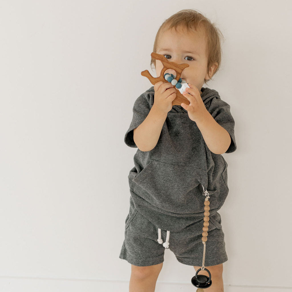 Wooden Teether with Silicone Ring