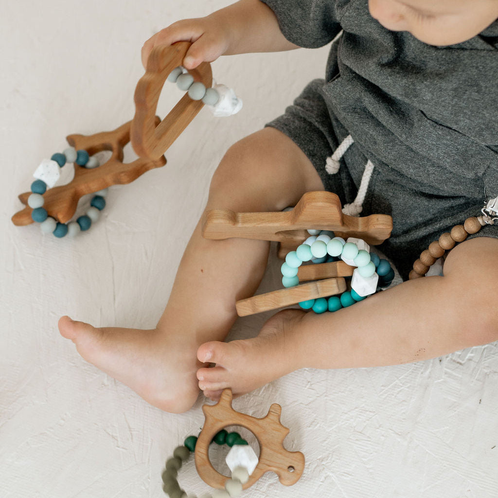 Wooden Teether with Silicone Ring